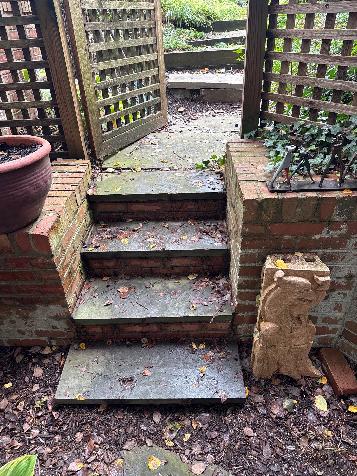 Custom Black Metal Handrail Installation for Chevy Chase Entryway Steps by Capitol Iron Works