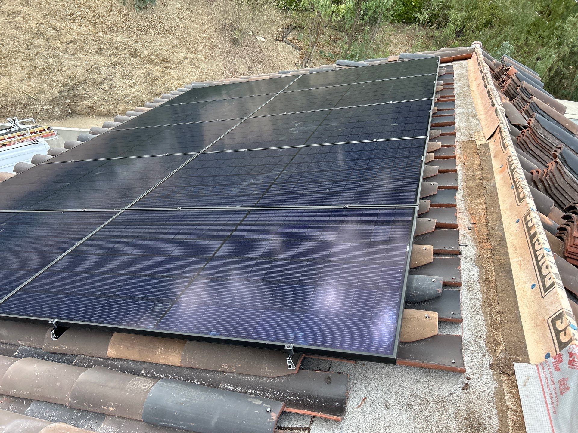 Solar Panel and Clay Tile Roof Installation in Hidden Hills by AWS Solar