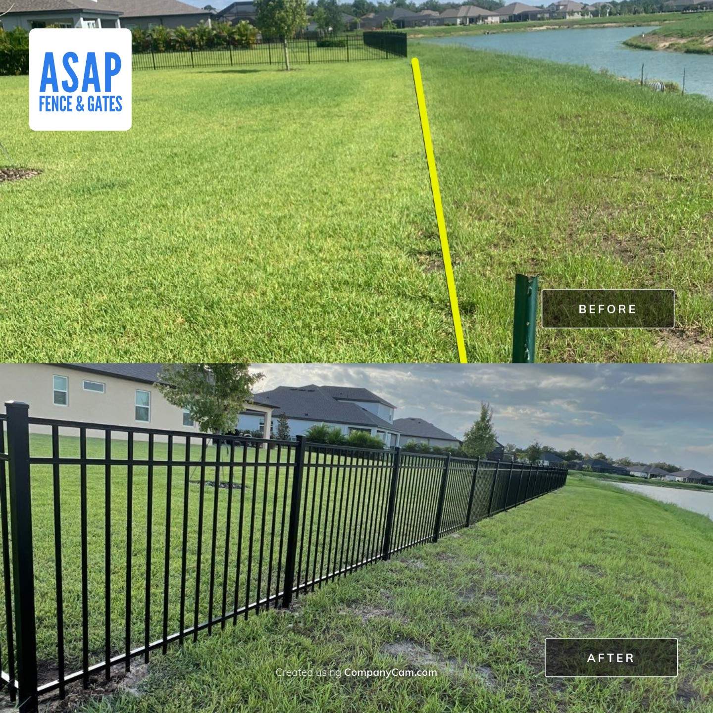 Parrish, FL  Black 3 Rail Aluminum Fence Installation by Asap fence and gates, LLC