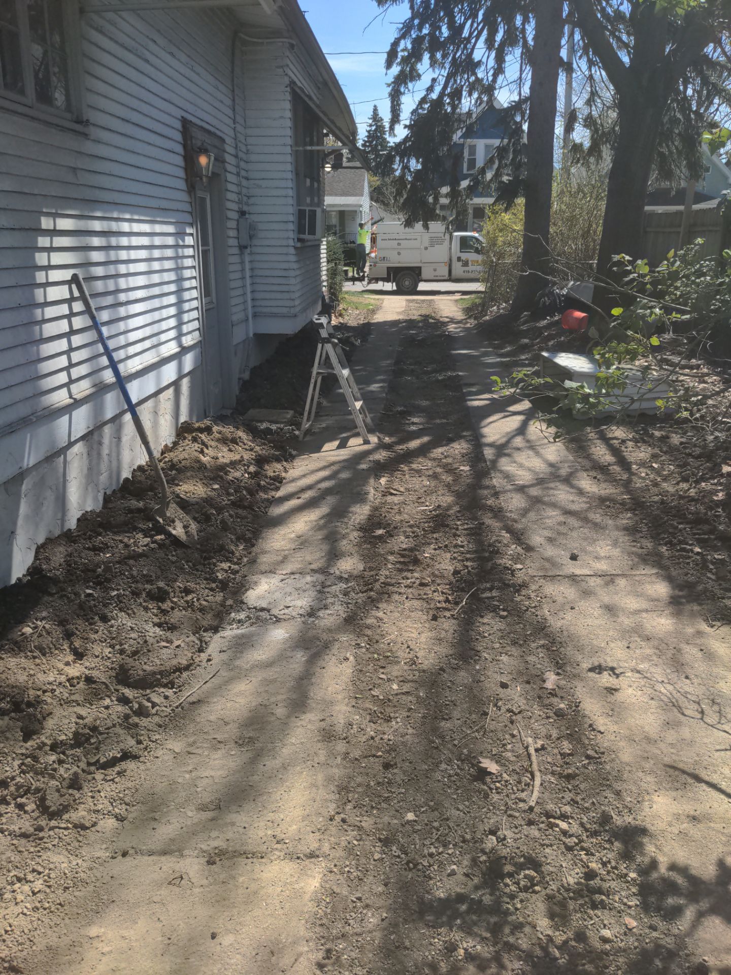 Basement Wall Rebuild with Exterior Waterproofing by Toledo Basement Repair