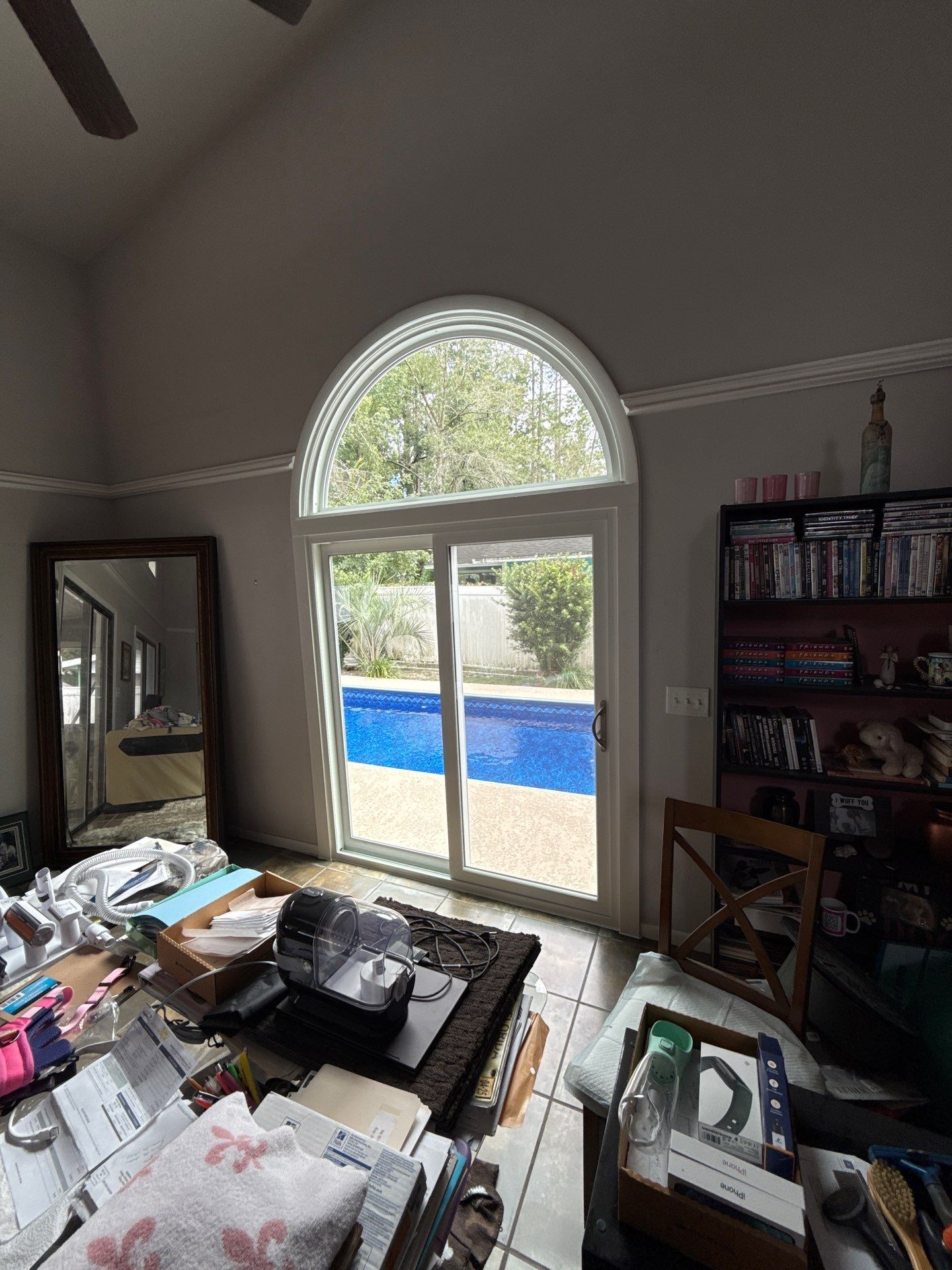 Custom Arched Transom and Sliding Patio Door Replacement in Gainesville by Windows & Doors Store