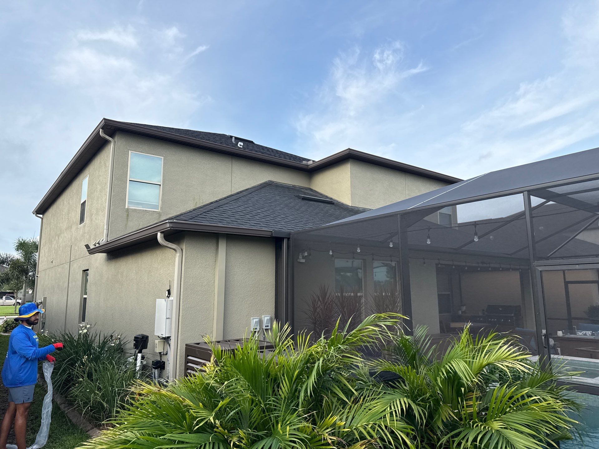 2-Story Asphalt Shingle Roof Cleaning & House Wash – Cypress Mill, Sun City Center, FL by Sunshine AquaWash