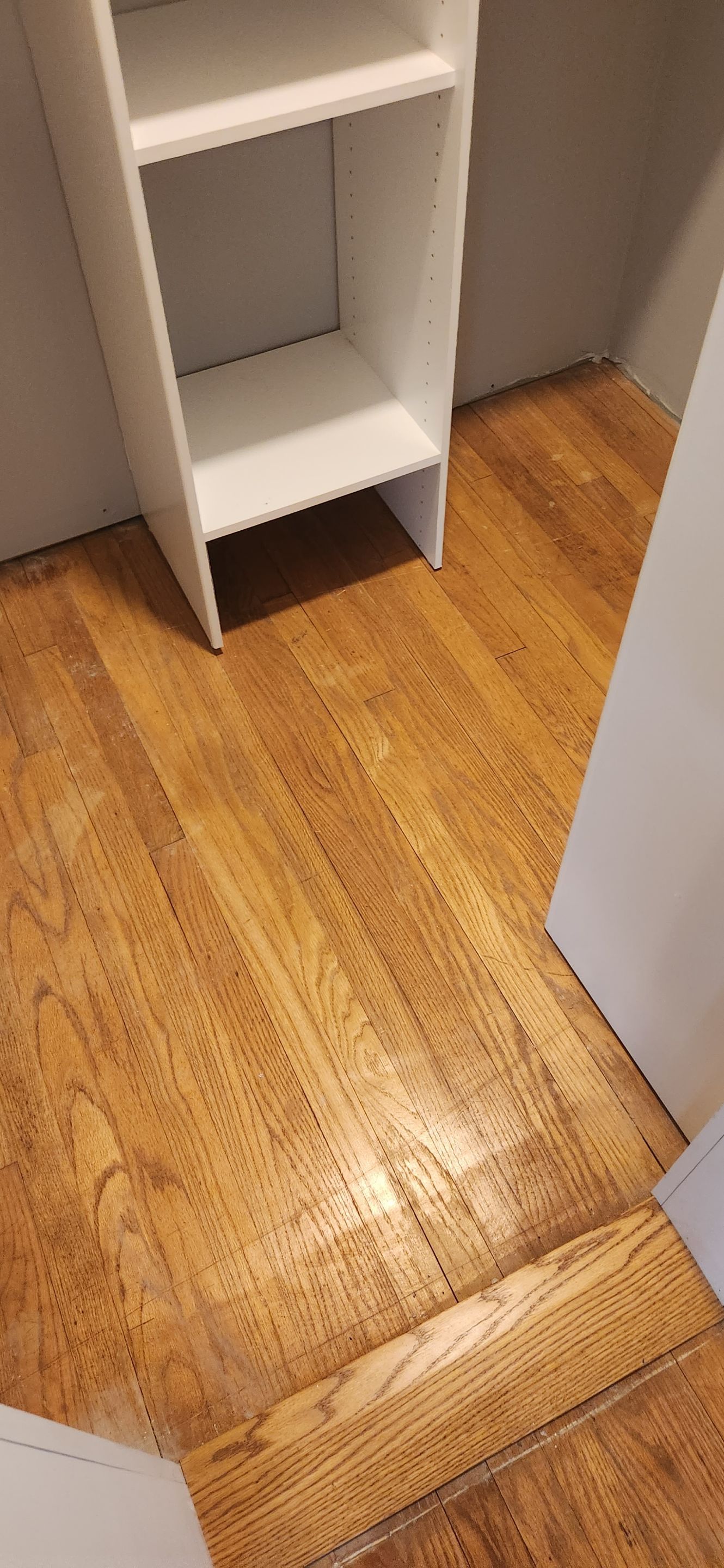 Sand & Refinish Red Oak with Duraseal Jacobean and Bona Mega Satin Finish using Dureaseal Jacobean and Bona Mega by Footprints Floors Morristown