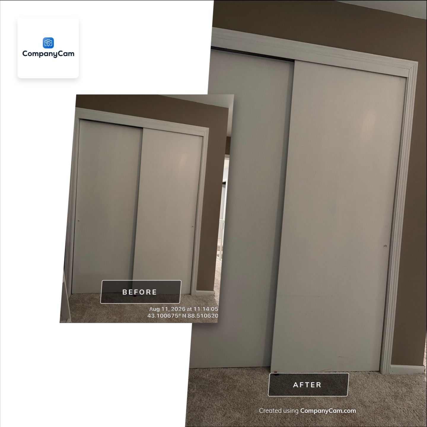 Interior Door and Bypass Closet Installation in Oconomowoc by CompanyCam Sales Demo