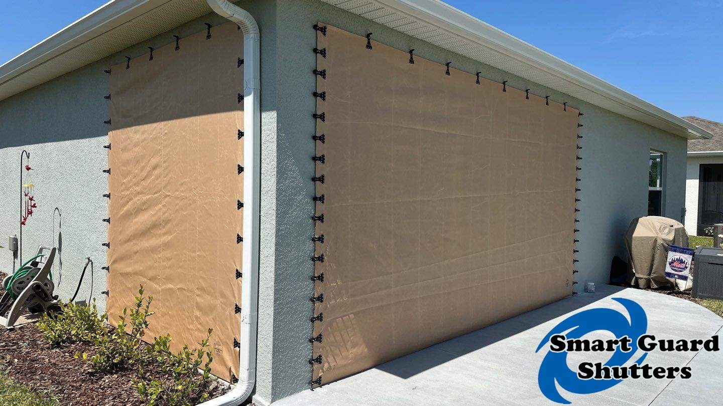 Hurricane Fabric in Tan by Smart Guard Shutters