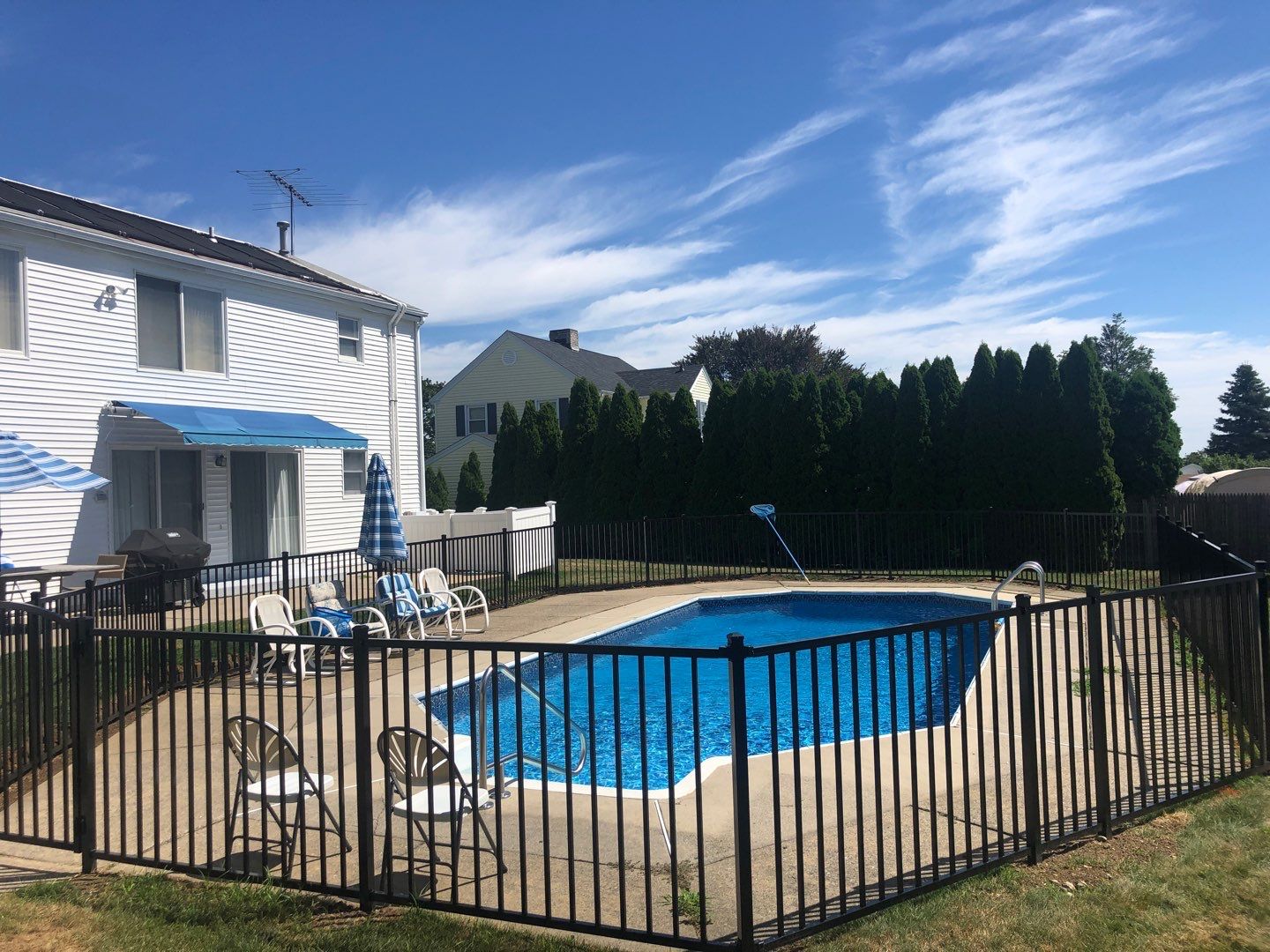 Black Aluminum Pool Fence by DiGiorgi Roofing and Siding Inc