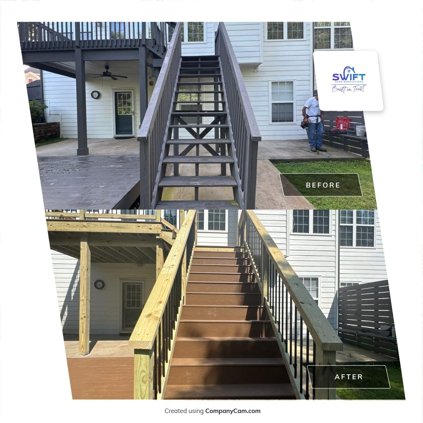 Multi-Level Composite Deck and Porch Renovation in Kennesaw by Swift Home Renovations