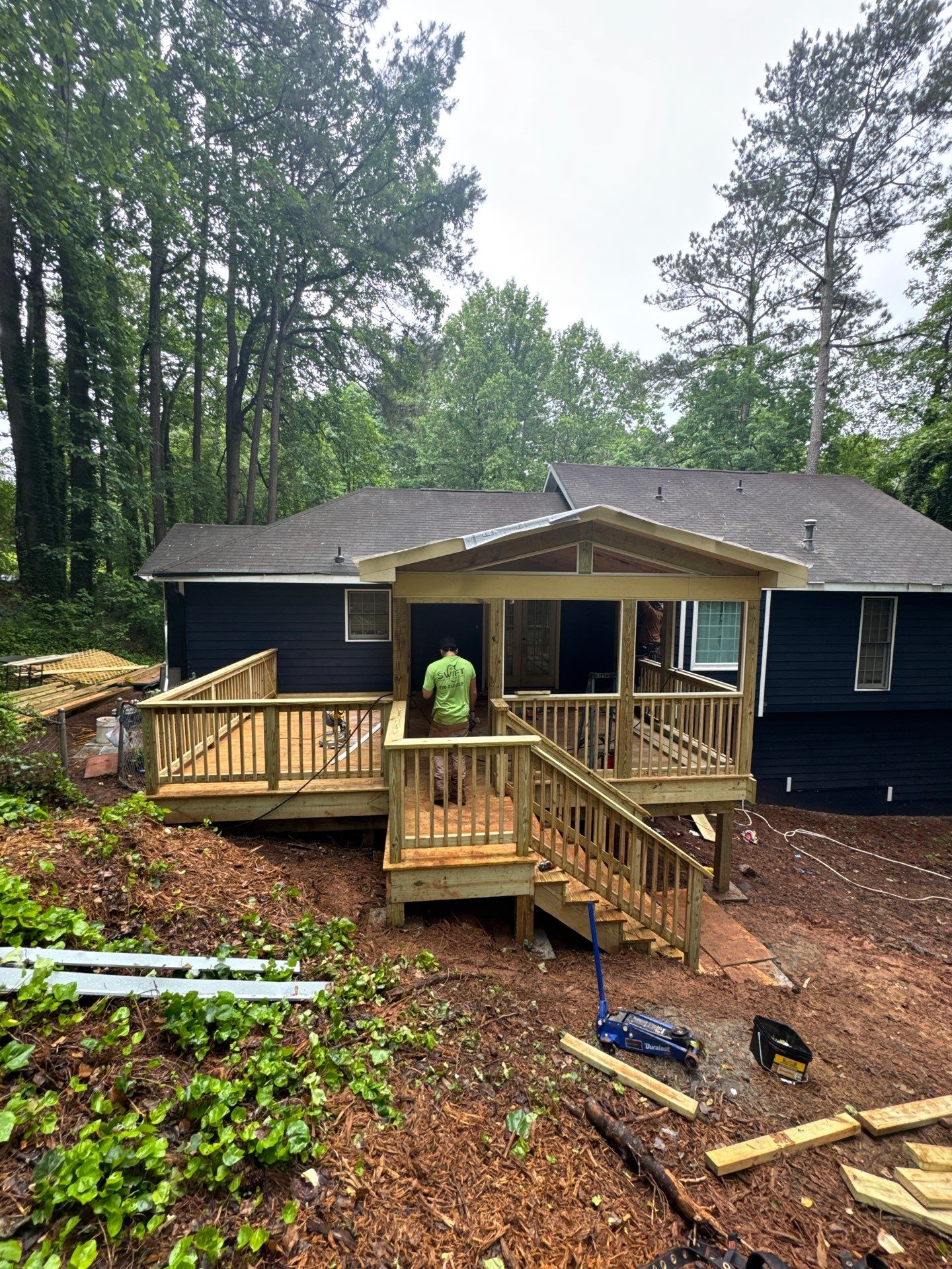 Custom Screened-In Porch and Multi-Level Deck Addition in Acworth by Swift Home Renovations
