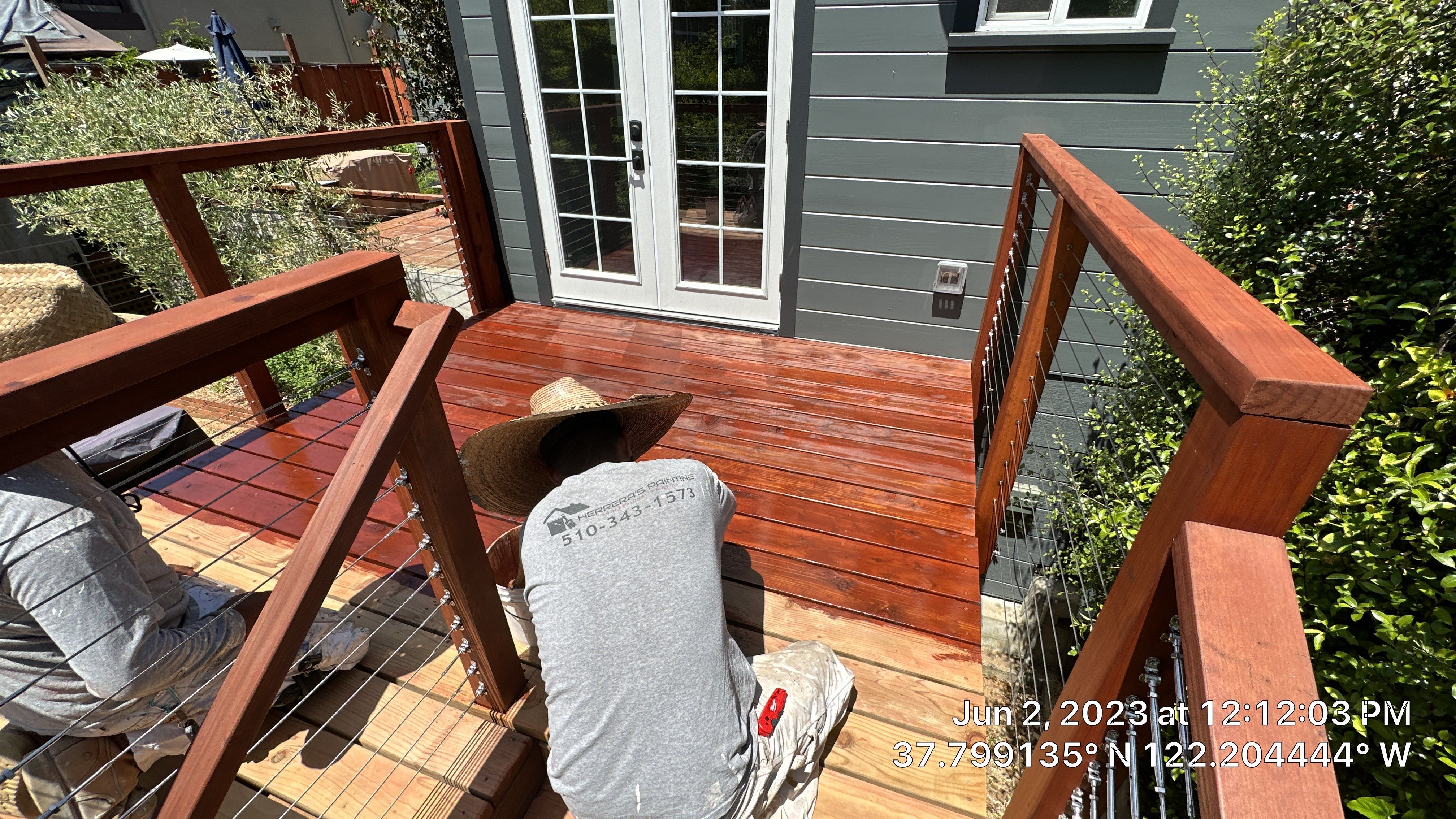 Deck Refinish  by Herrera’s Bay Area Painting inc.