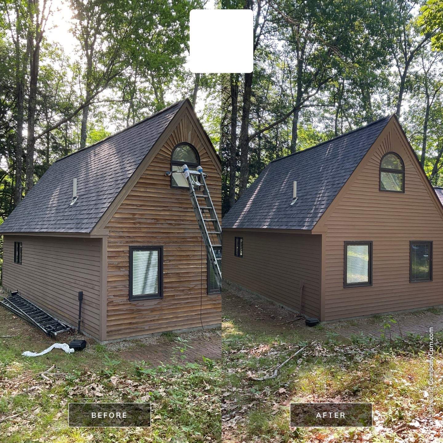 Exterior Wood Siding Restoration and Painting in Wayne, Maine by Picture Perfect Pro Painting