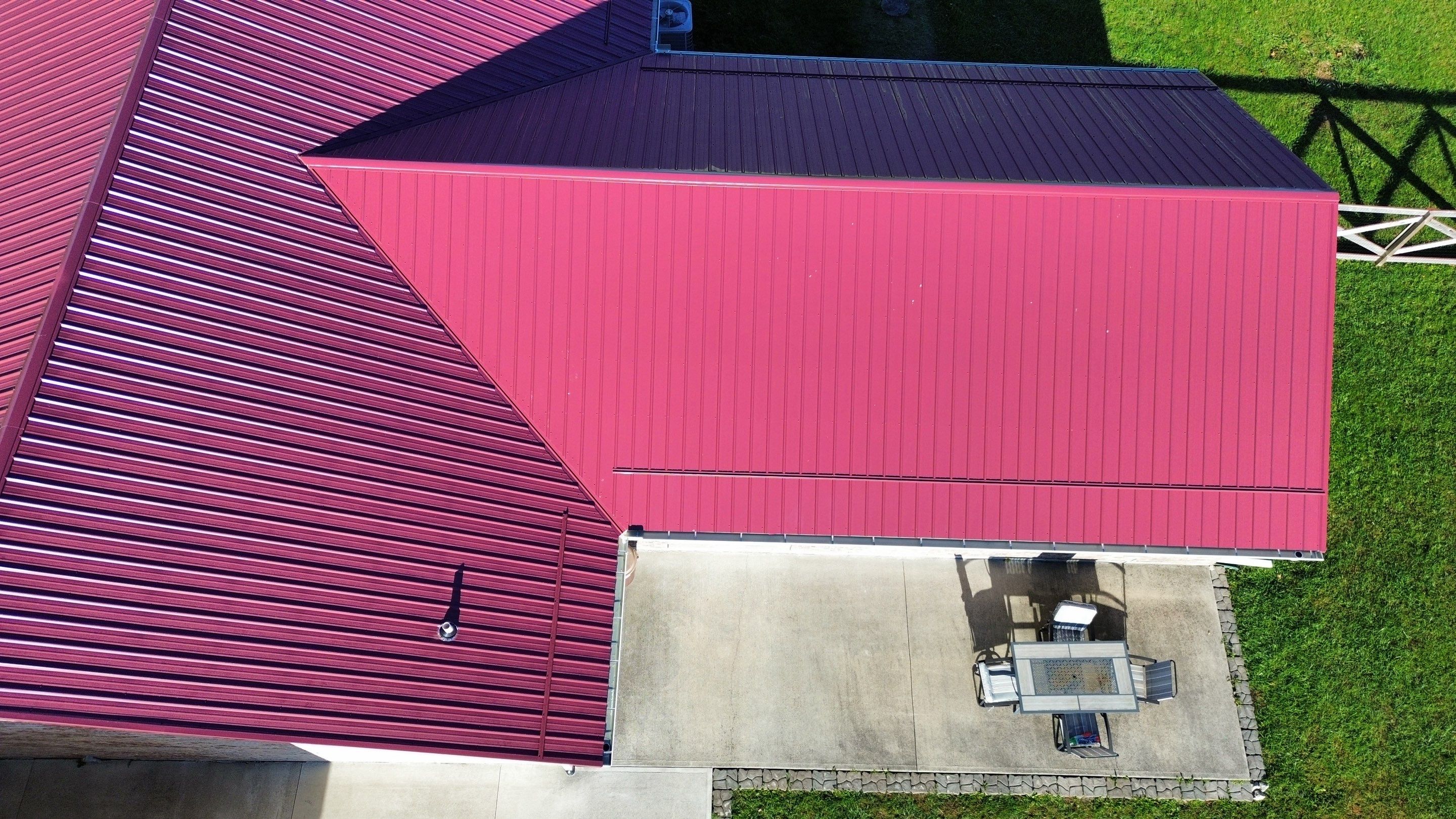 Residential Roofing Installation using Performance Panel Metal - Burgandy by RoofX 