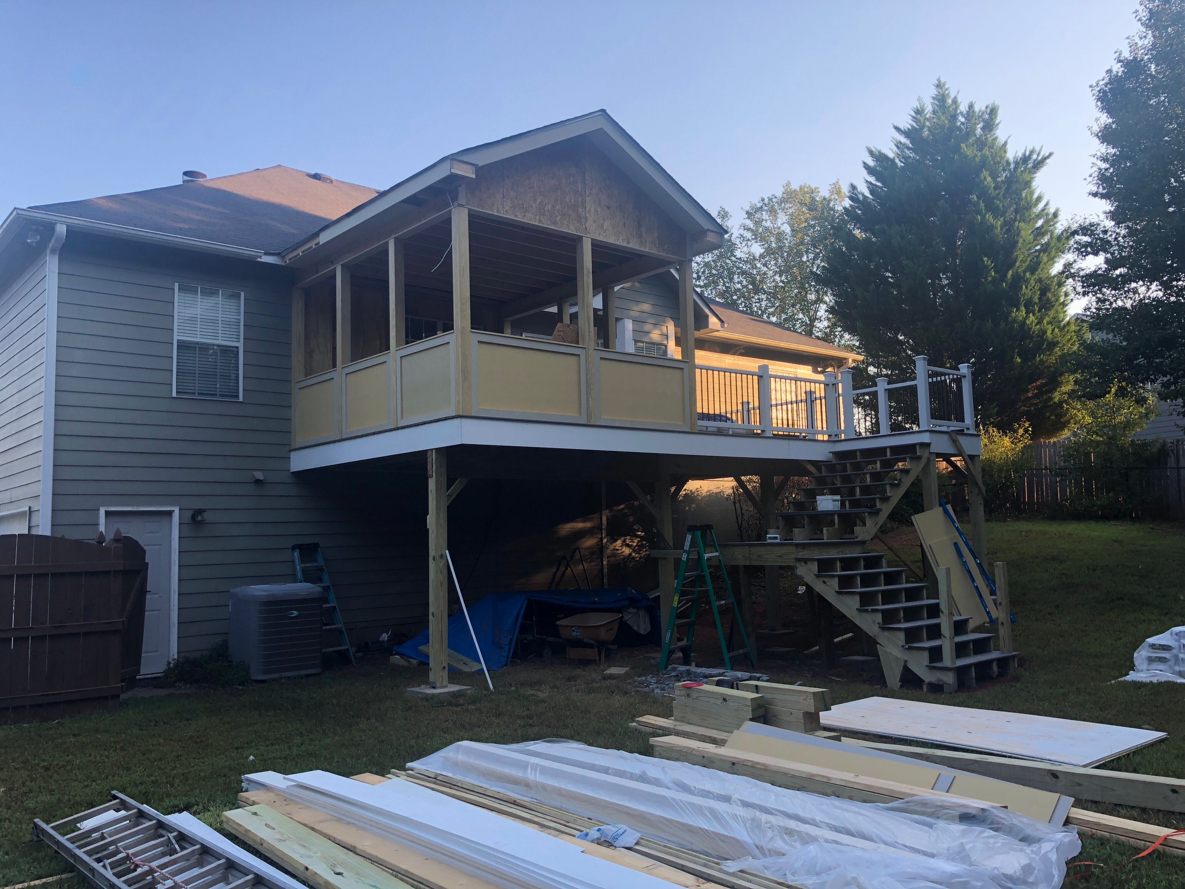 Custom Screened-In Porch and Composite Deck Addition in Acworth by Swift Home Renovations