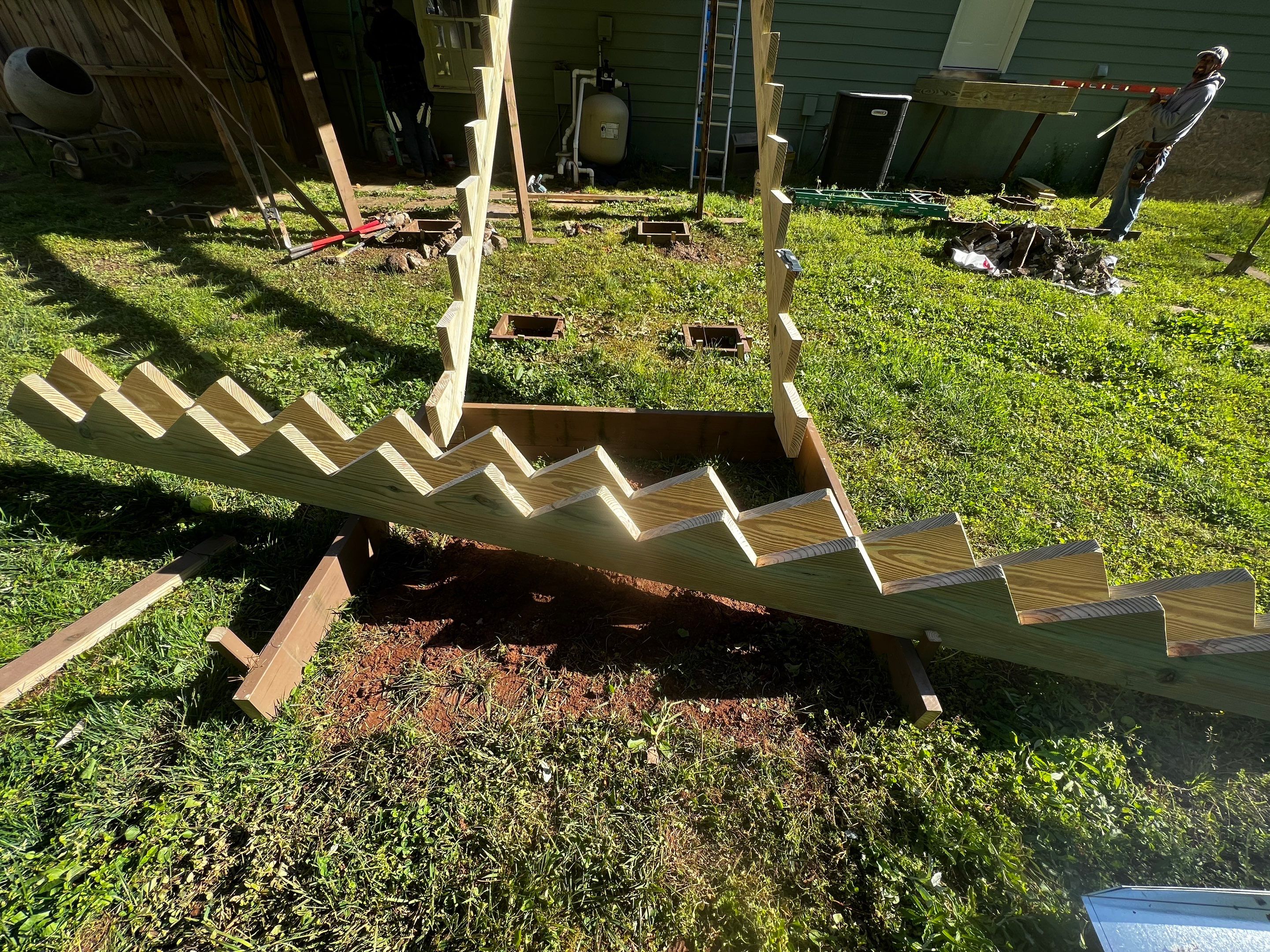Elevated Pressure-Treated Wood Deck Replacement in Marietta by Swift Home Renovations