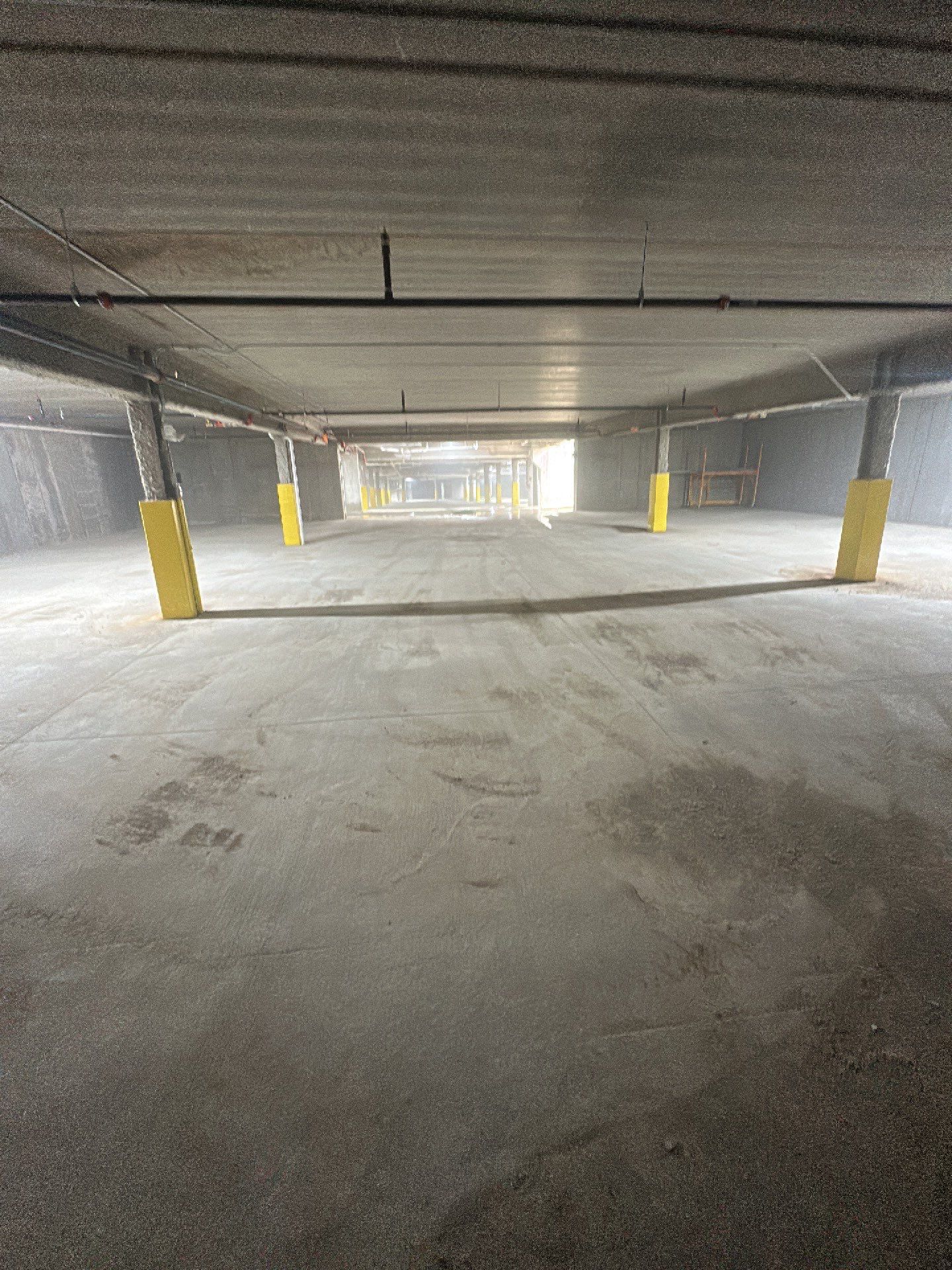 Parking garage post construction cleanup by Northern Power Washing LLC.