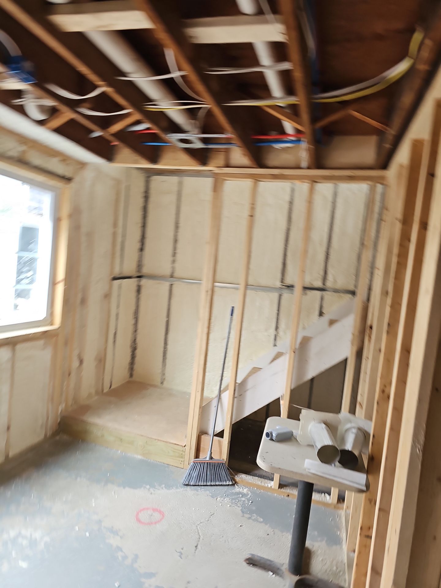 Basement Exterior Walls using Closed Cell Spray Foam by NYS Foam & Energy