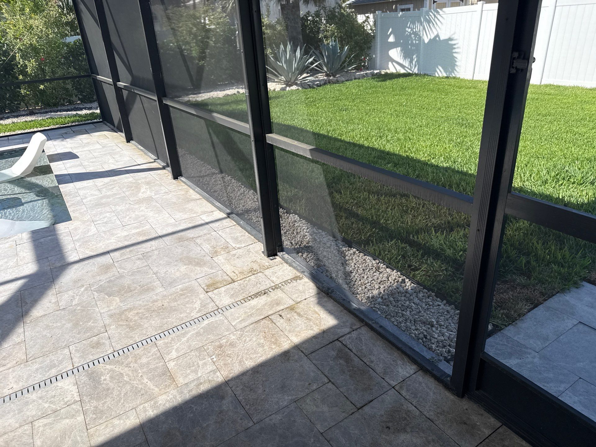 Travertine Pool Deck, Lanai & Screen Enclosure Cleaning Near Manatee River | Bradenton, FL by Sunshine AquaWash