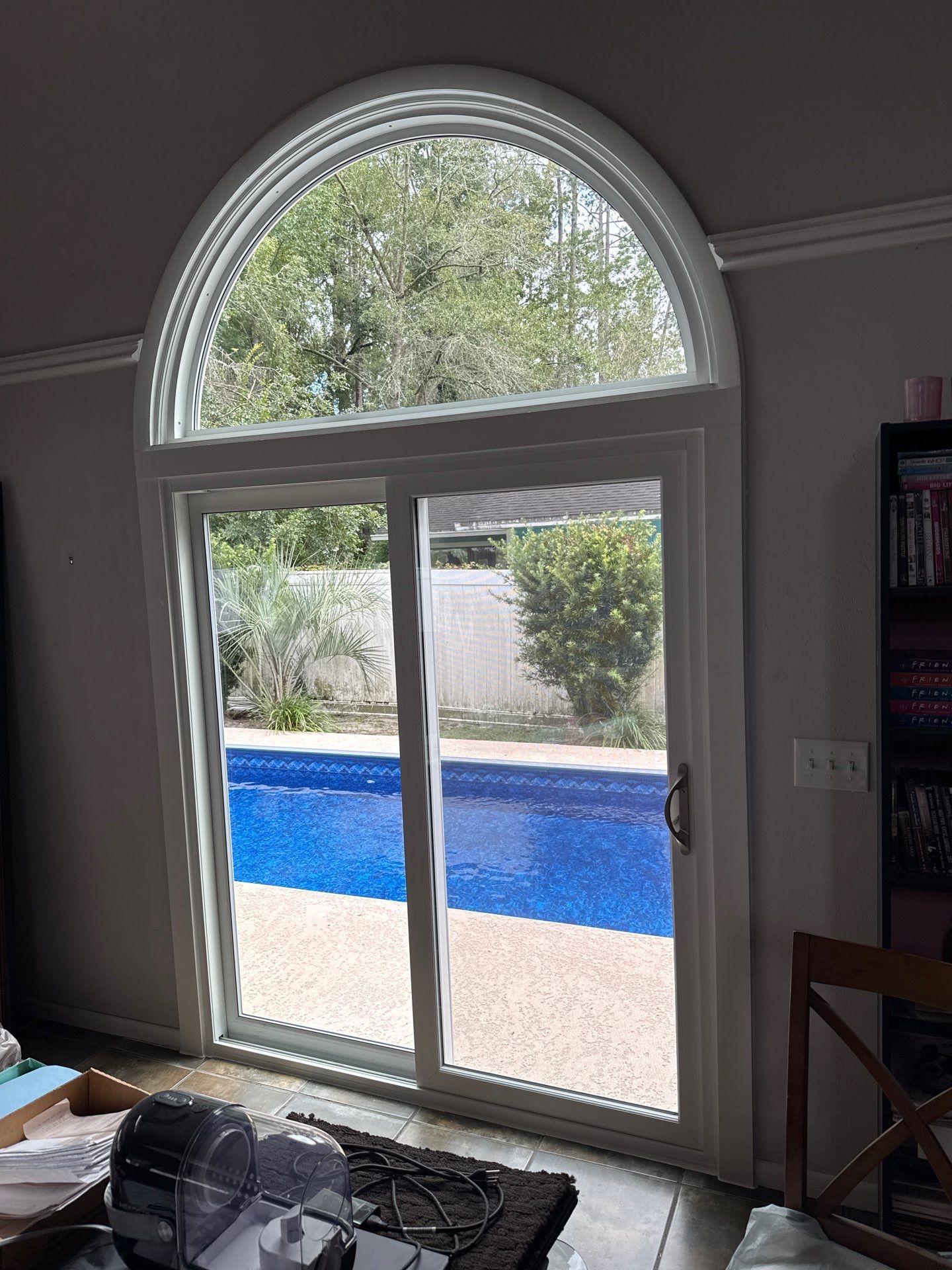 Custom Arched Transom and Sliding Patio Door Replacement in Gainesville by Windows & Doors Store
