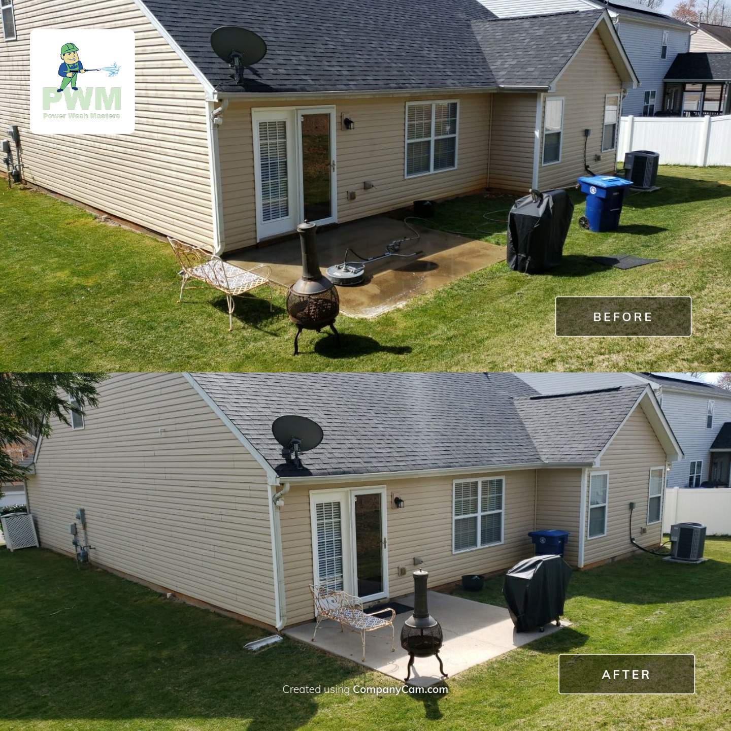 House Wash using cleaner by Power Wash Masters LLC
