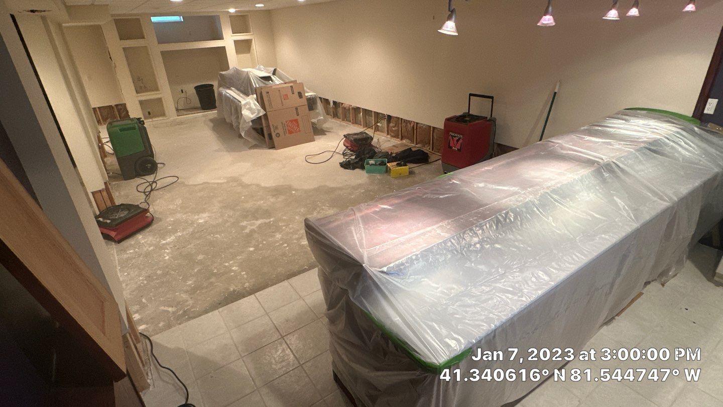 Pipe Burst Emergency Mitigation Demo and Dry Down by Absolute Roofing and Construction