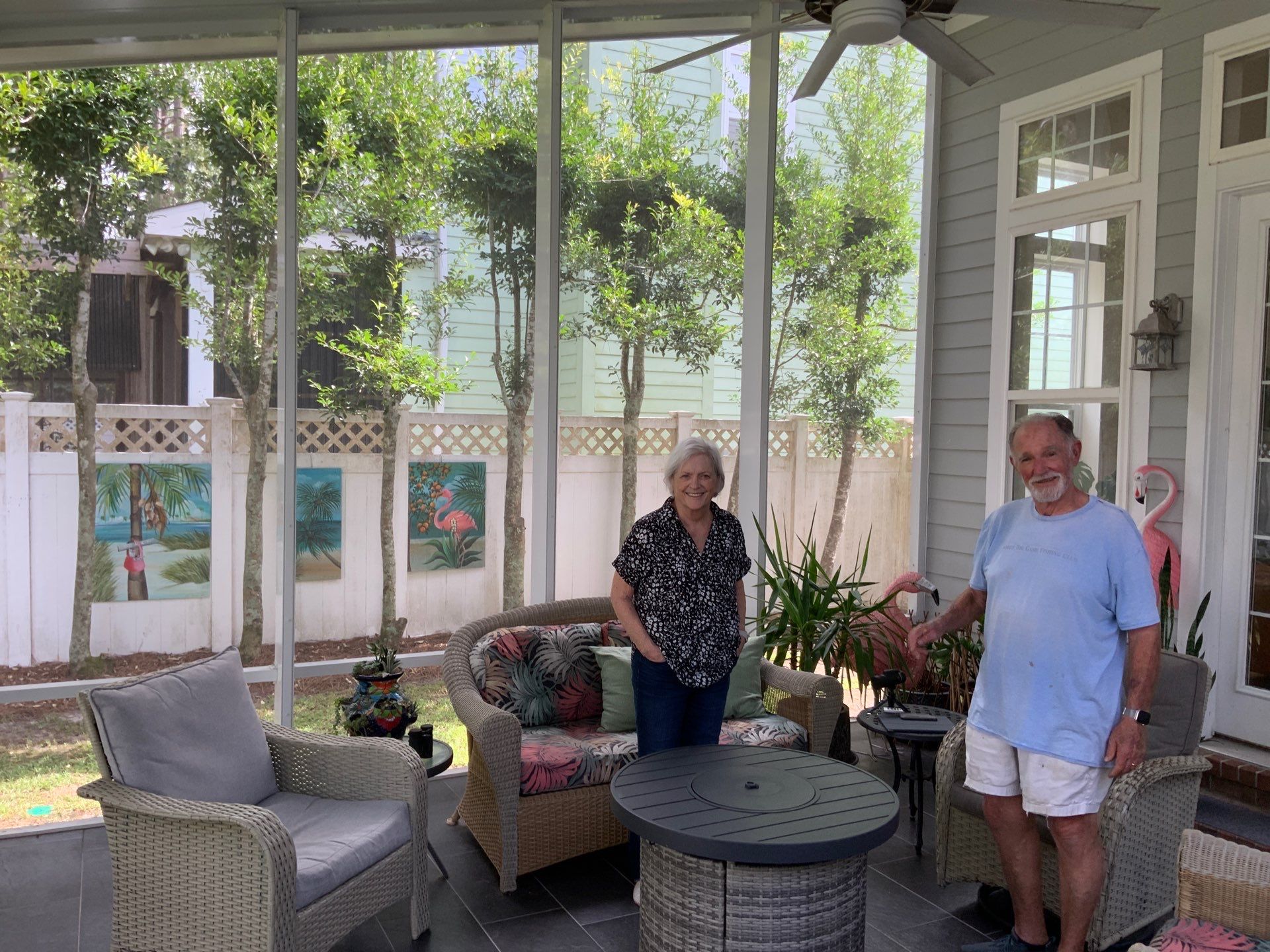 Unique Screen Room with Partial Screen Roof by Titan Sunrooms