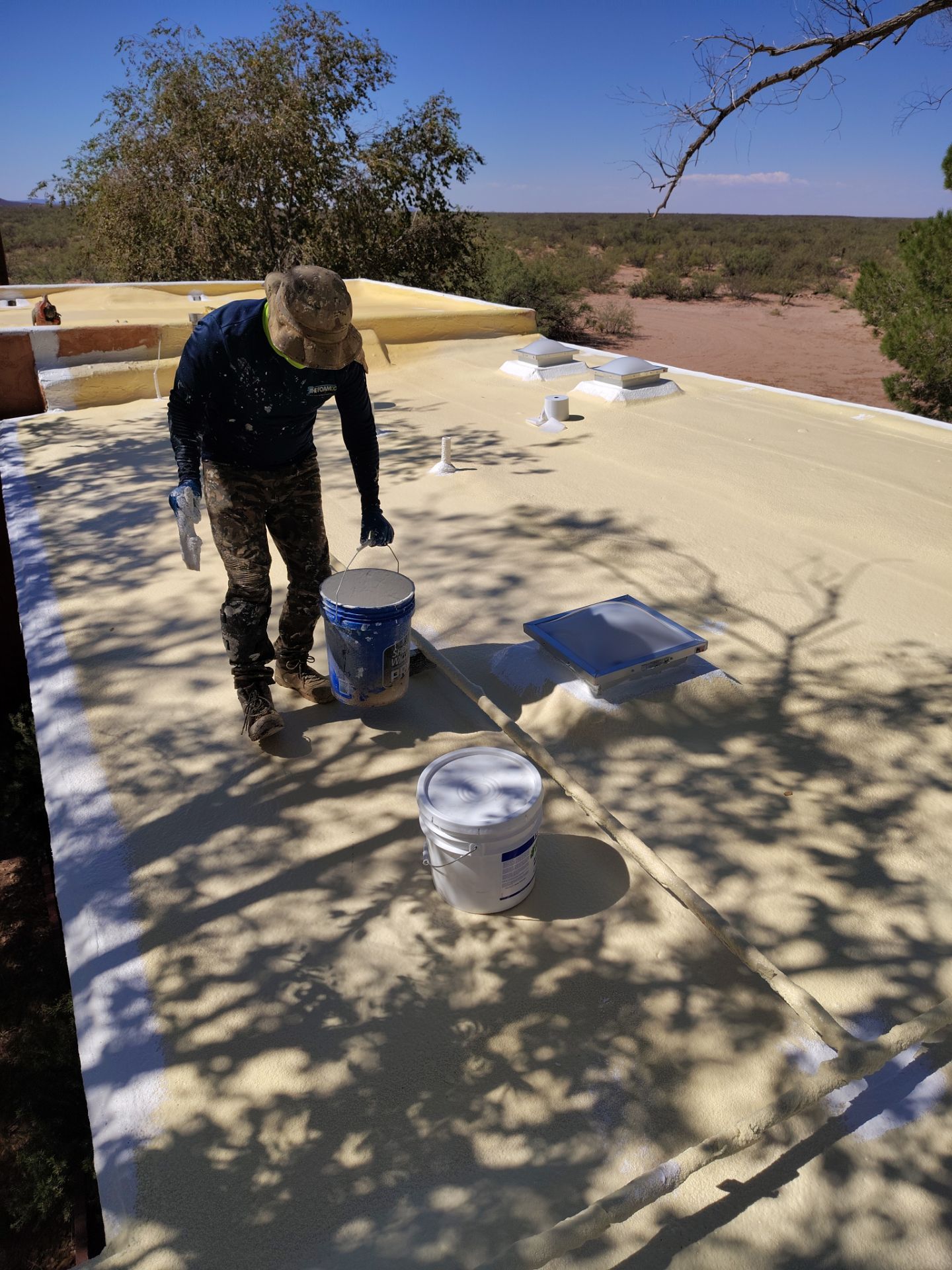 Residential roof application by SPF Services 