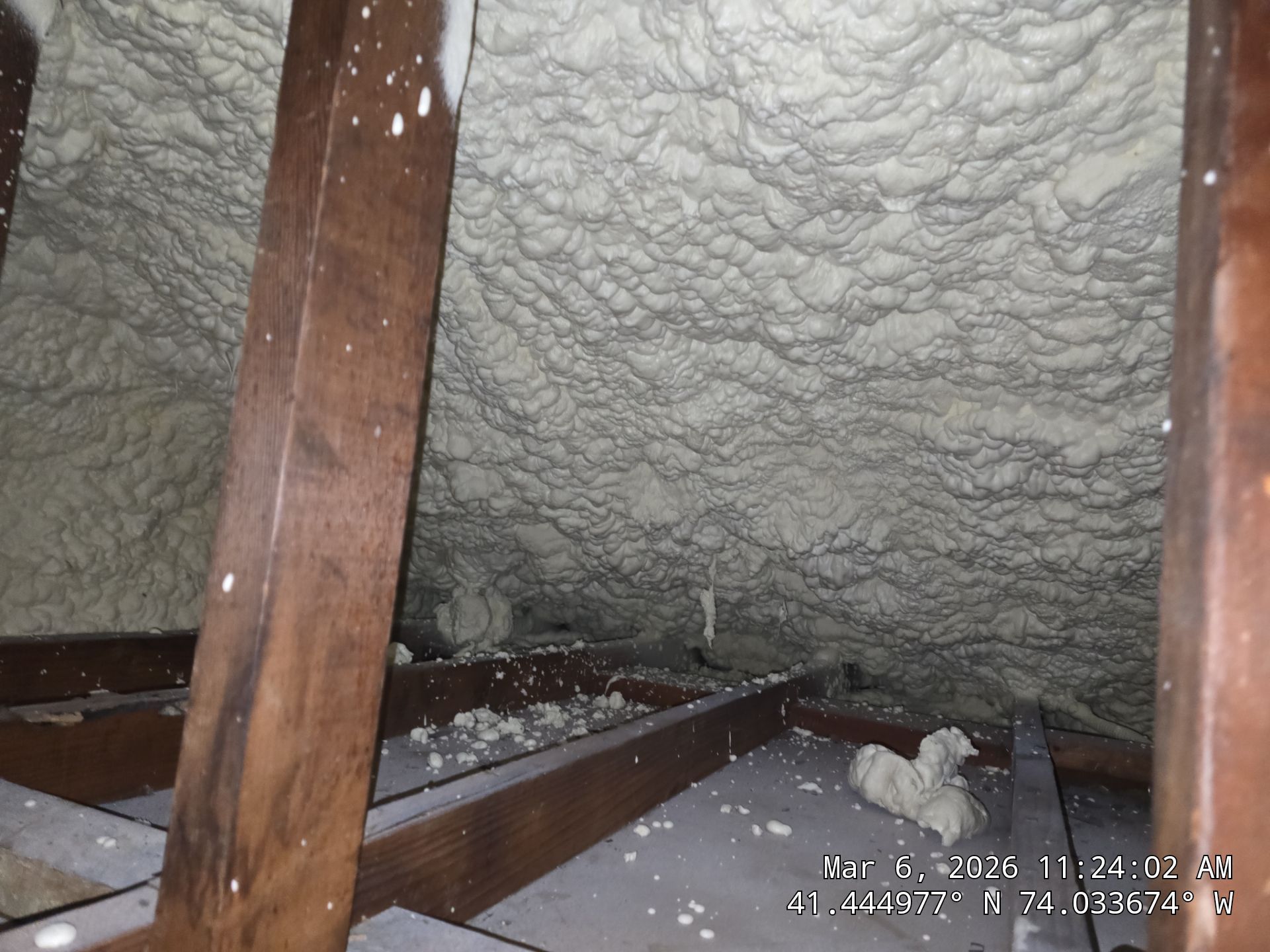 Attic Insulation using open cell spray foam by NYS Foam & Energy