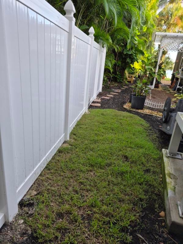White Vinyl Picket and Privacy Fence Installation in Fort Myers by True Fence LLC