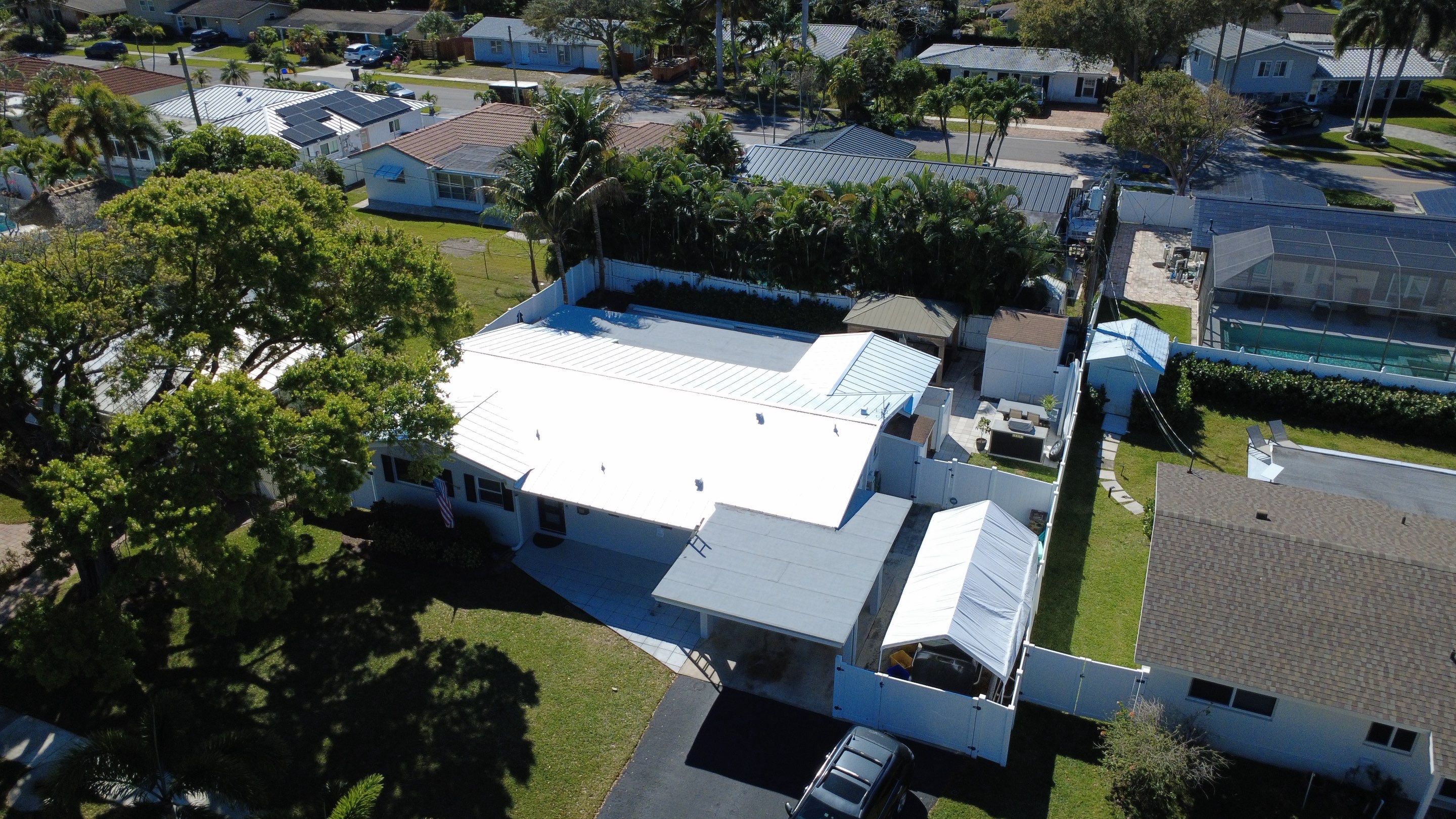 Residential Roofing Installation using 1" Nail strip metal roof by BLUES BROTHERS ROOFING
