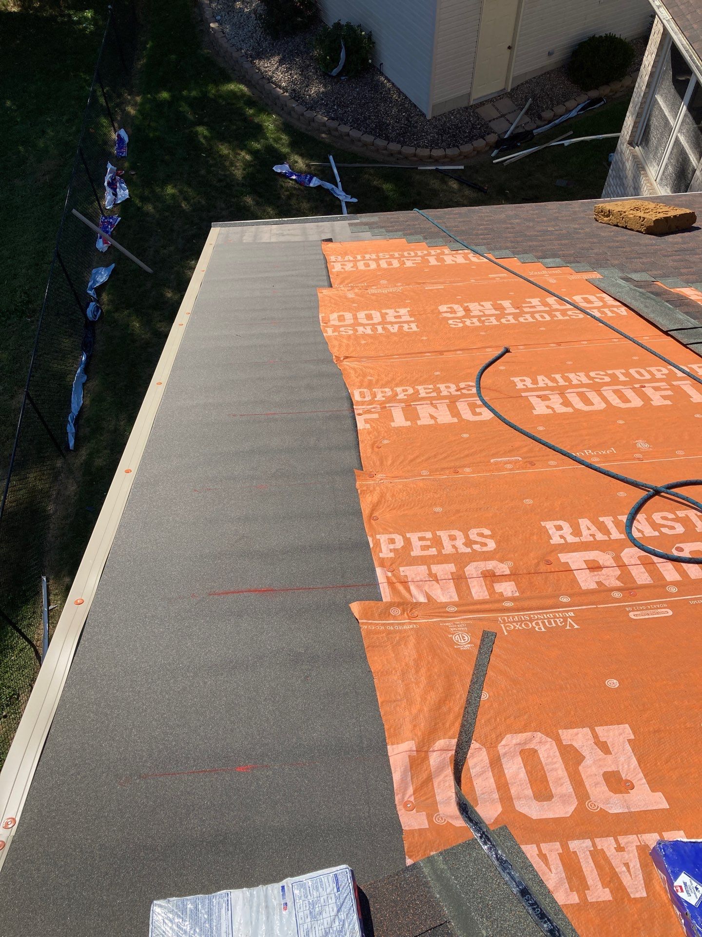 Residential Roofing Installation using GAF TImberline HDZ Hickory by Rainstoppers Roofing