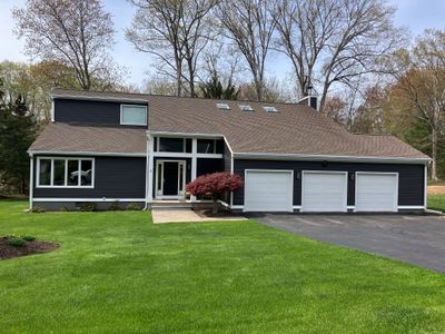 Siding transformation with Cert Monogram D/4 x16'8" clapboard Slate & Cert Monogram D/4 x 25' clapboard Slate