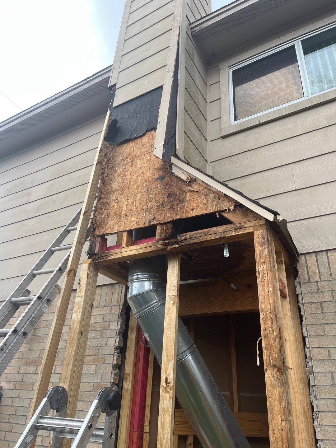 Chimney looks good but its BAD! by Bayfront Roofing and Construction
