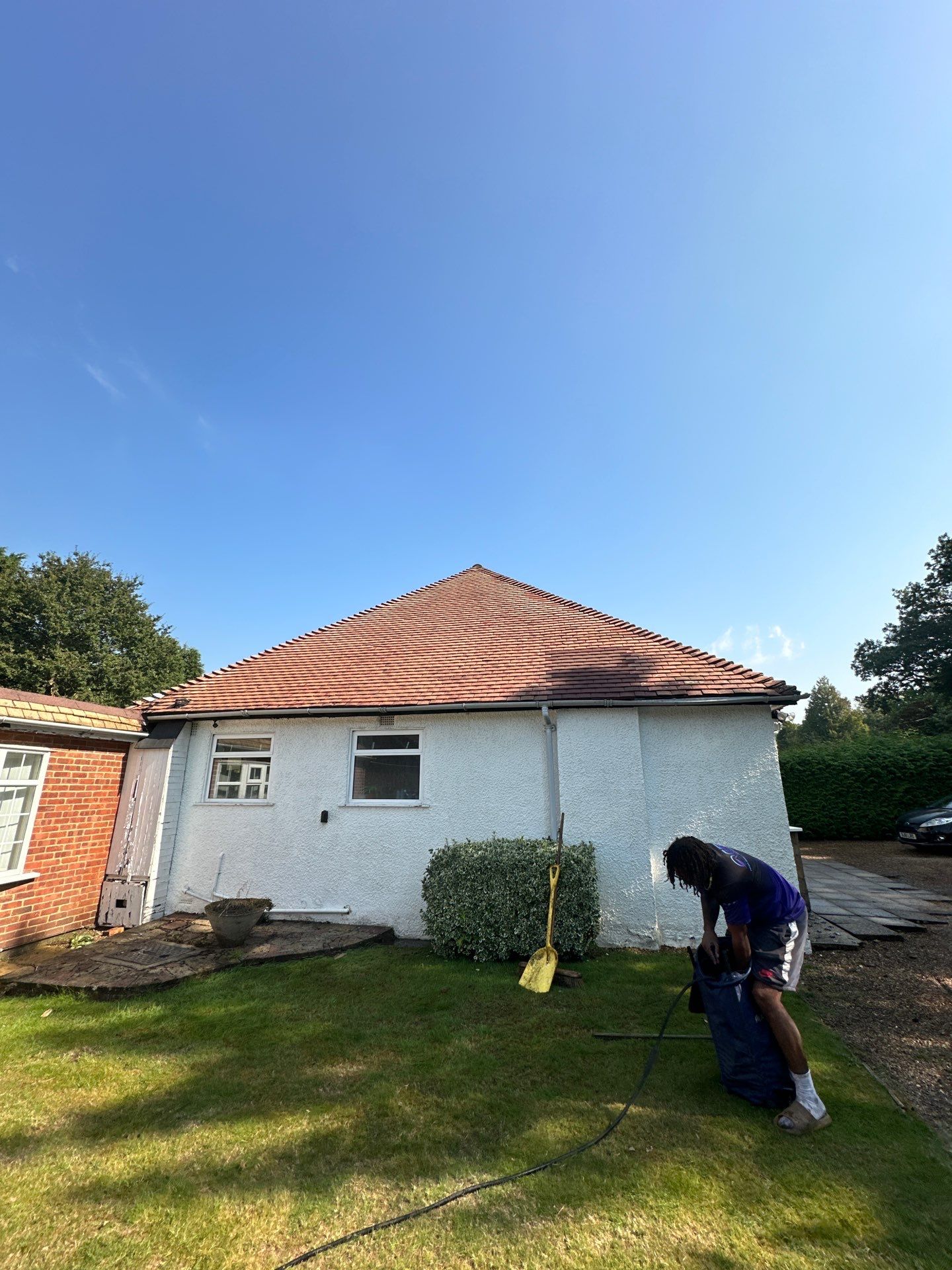 Roof Clean  - Moss Removal - Gutter Clean using Honda 15lpm Low Pressure Washing Machine by Ges Exterior Cleaning ltd