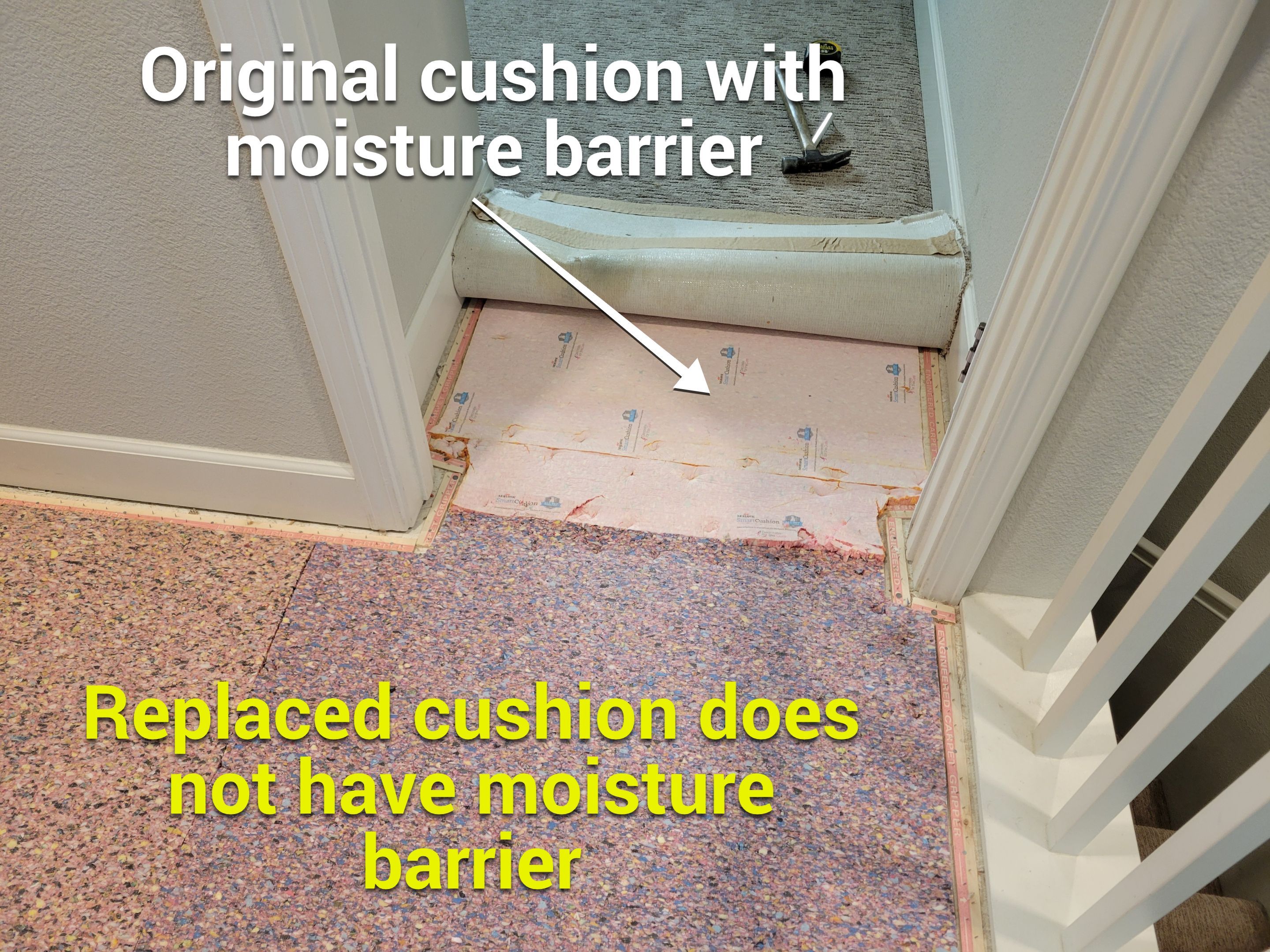 Correcting a Post Water-Damage Re-install by Ardent Carpet Restore LLC