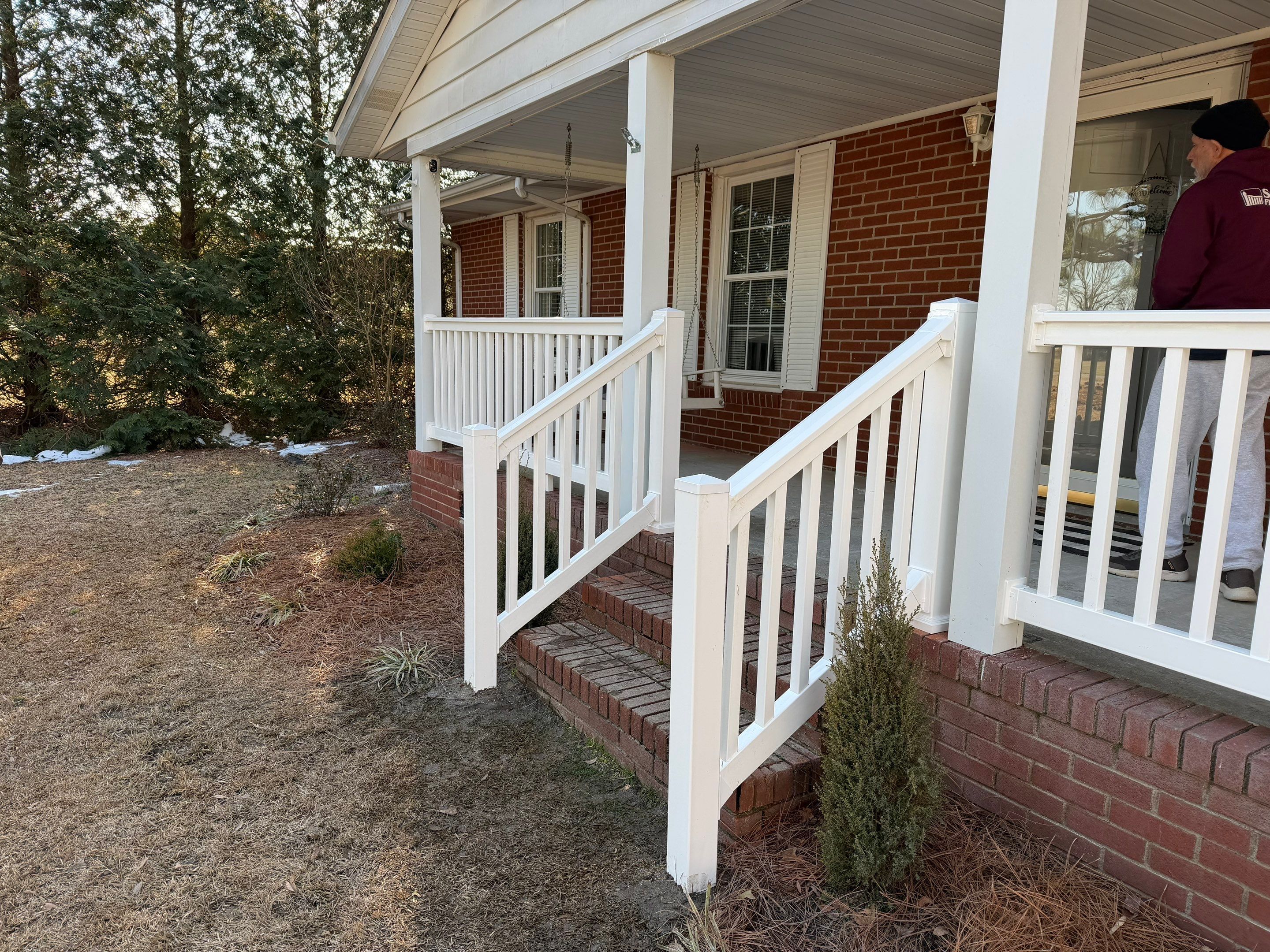 Custom Front Porch Railing Installation in Winterville by Superior Fence and Rail