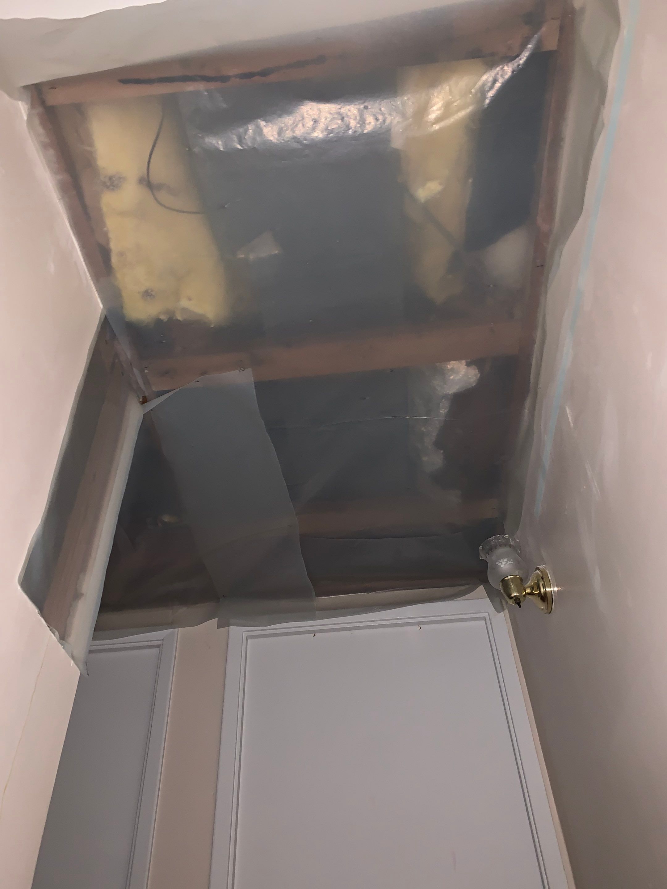 Small Mold Remediation from a past Roof Leak by ANR Restoration