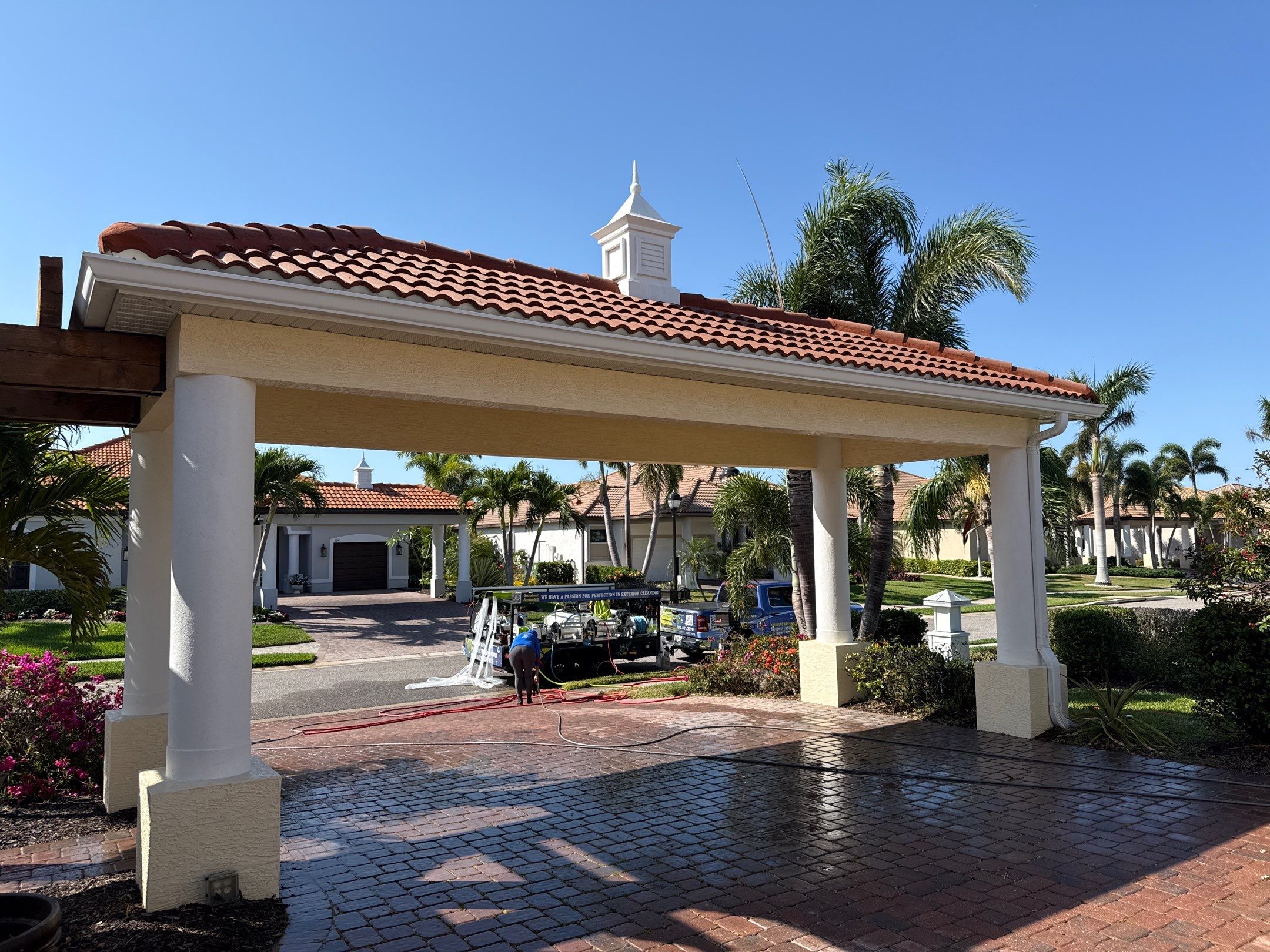 Roof Cleaning & Gutter Brightening | The Inlets Community | Manatee River | Bradenton, FL by Sunshine AquaWash