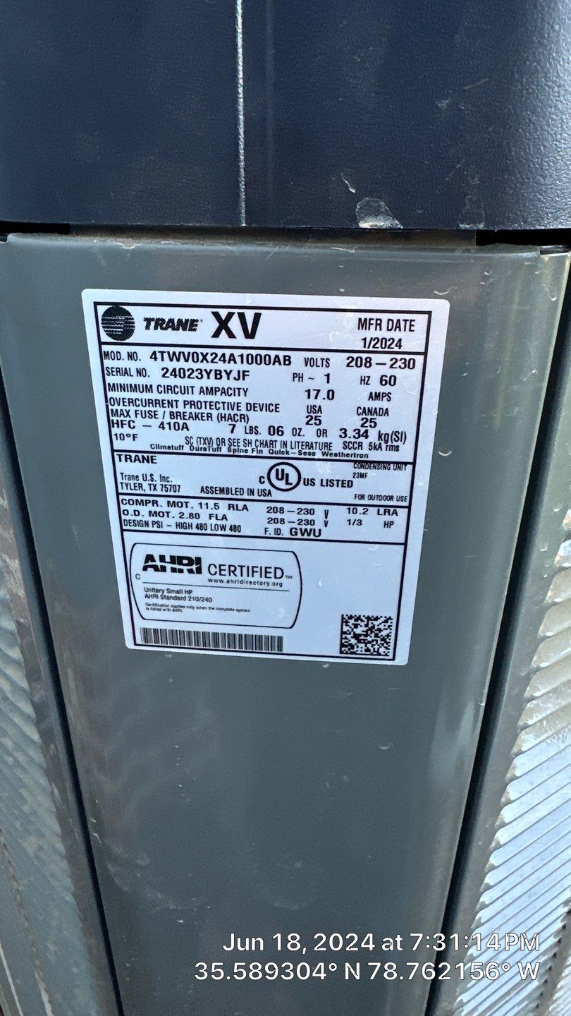 2 Trane XV20i Split System Install by Nick's Mechanical LLC.