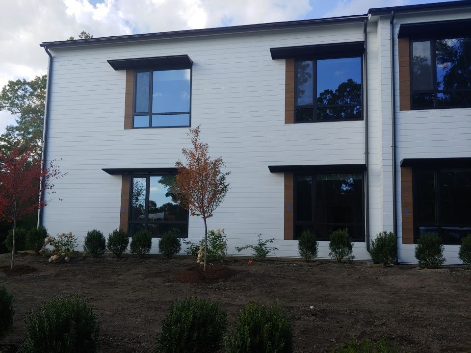 Norwell, MA Gutter Installation using Half Round Aluminum Gutter at The Cordwainer by Gutter Pro Enterprises