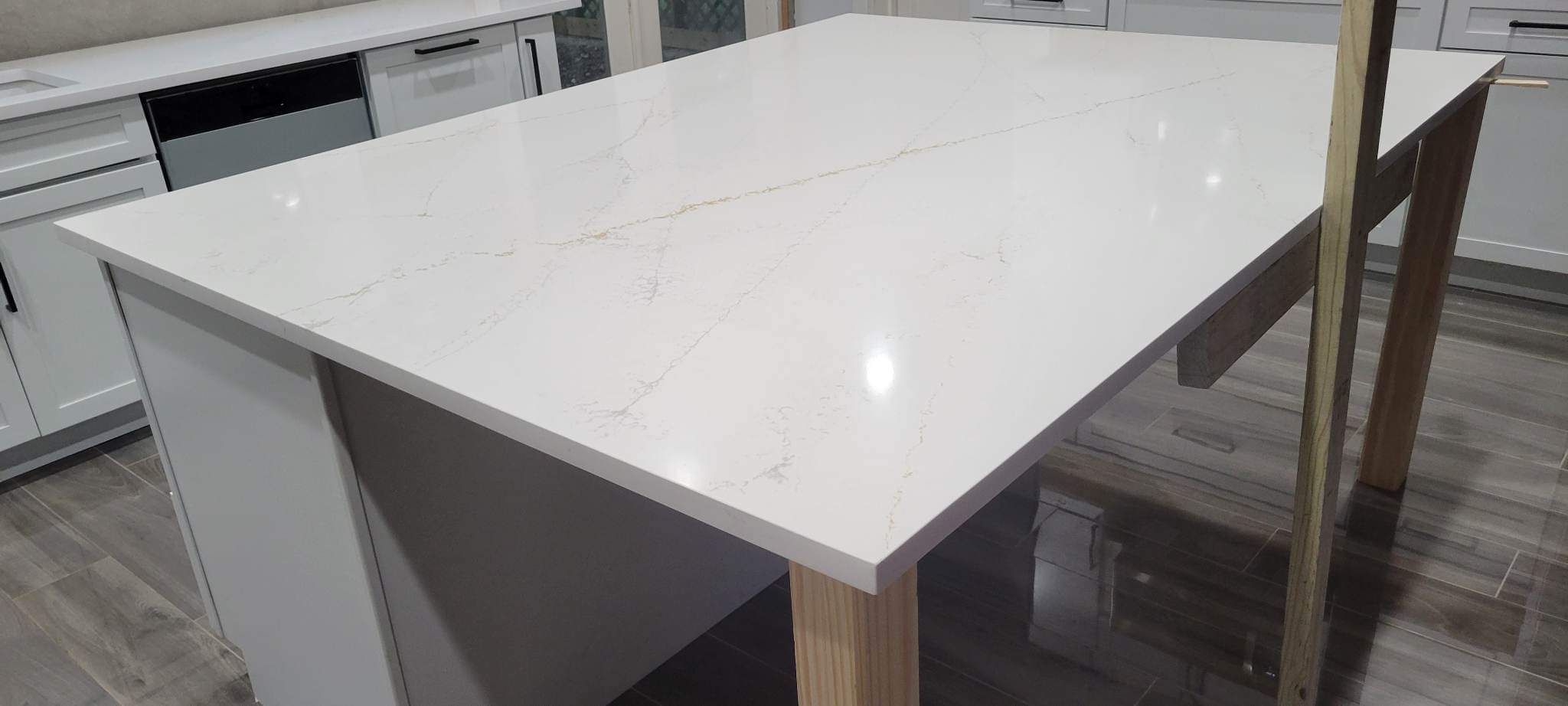 White Quartz Kitchen and Bathroom Countertop Installation in San Marcos by Mena stone surfaces