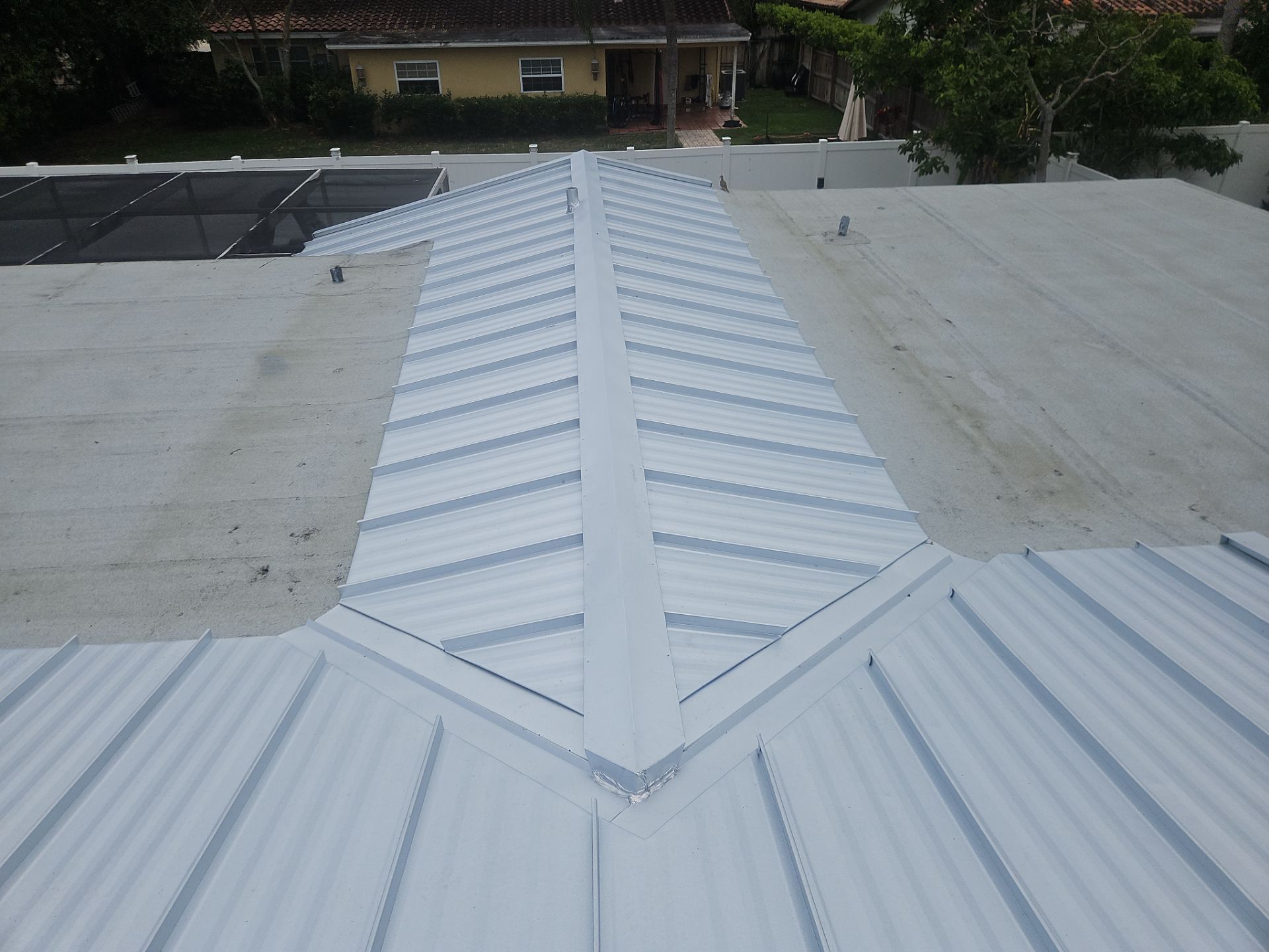 Residential Roofing Installation using 1" Nail strip metal roof by BLUES BROTHERS ROOFING