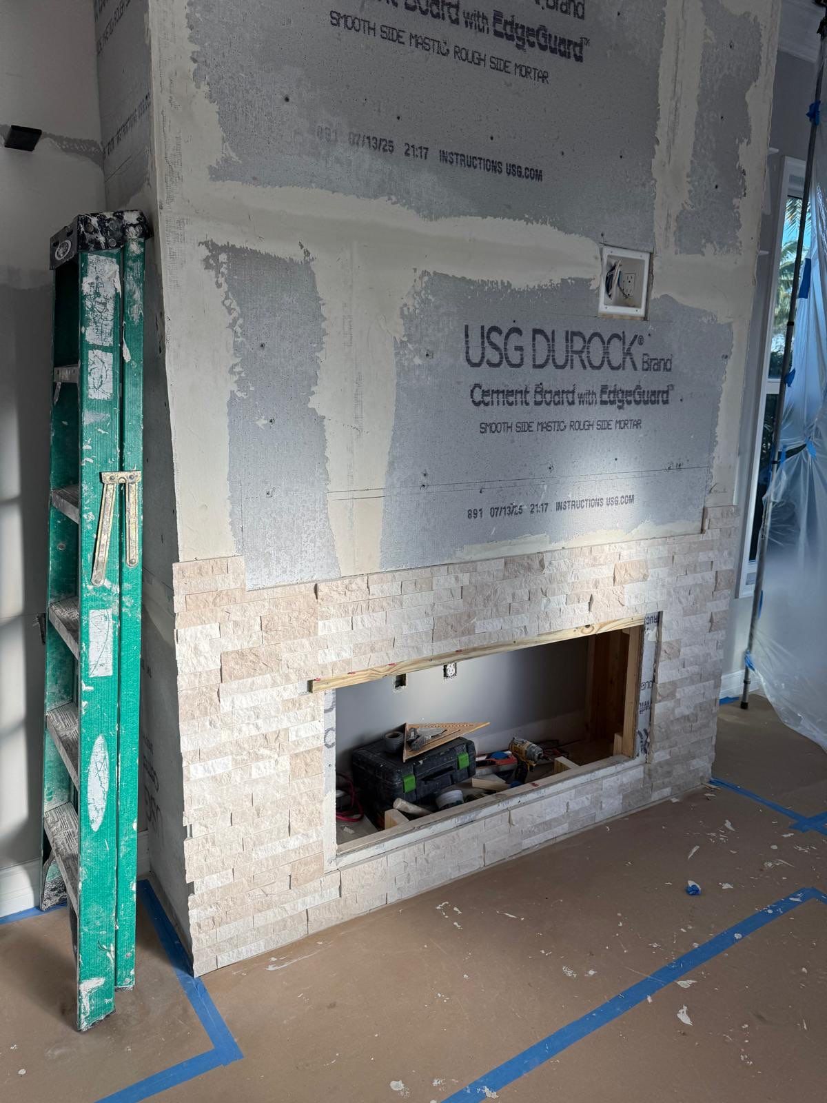TV Fireplace Wall - Delray Beach by Hevi Tile