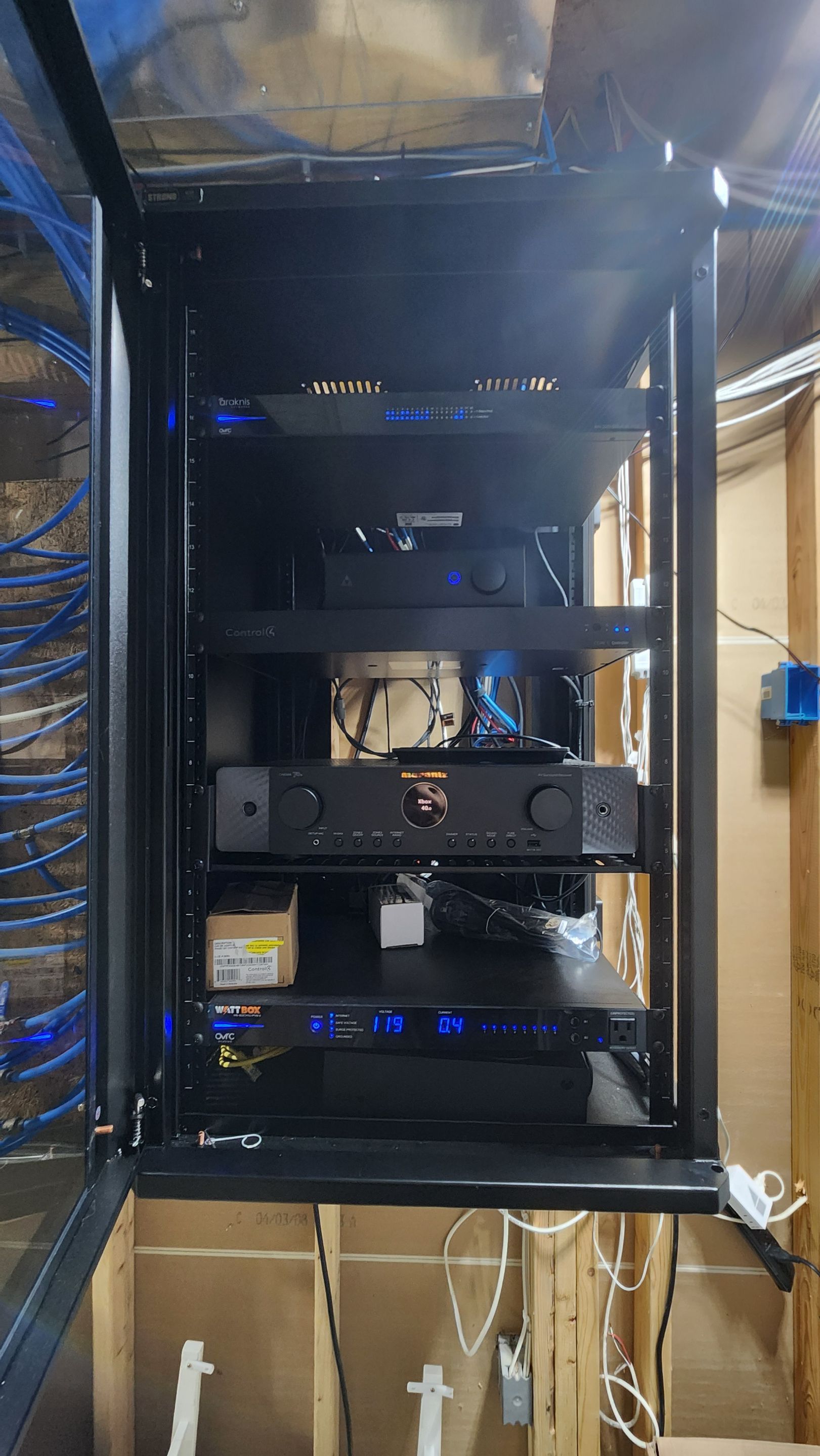 Residential Audio Visual and Network Rack Installation in Waynesville by Techkinect