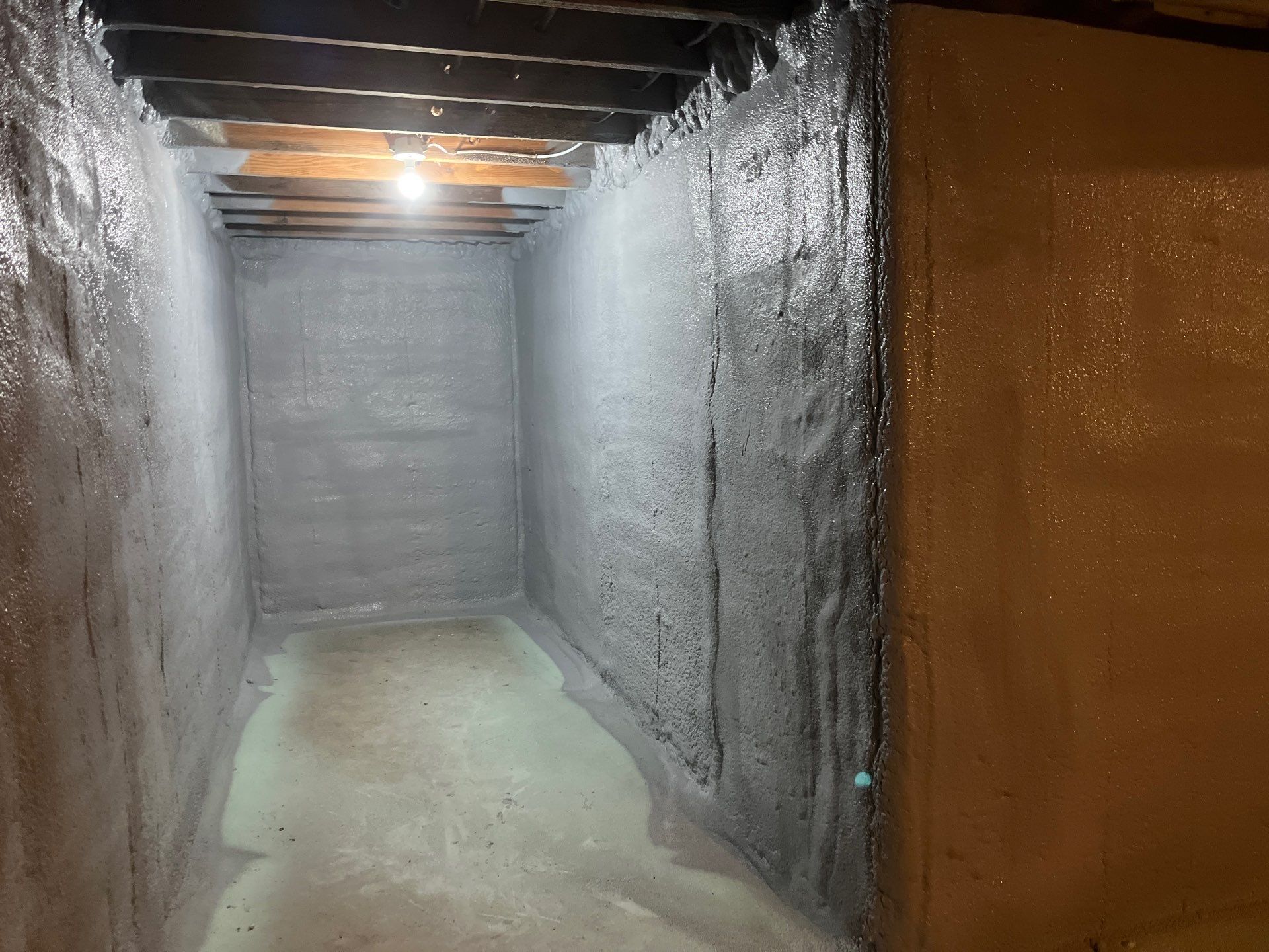 Basement Exterior Walls using Closed Cell Spray Foam by NYS Foam & Energy