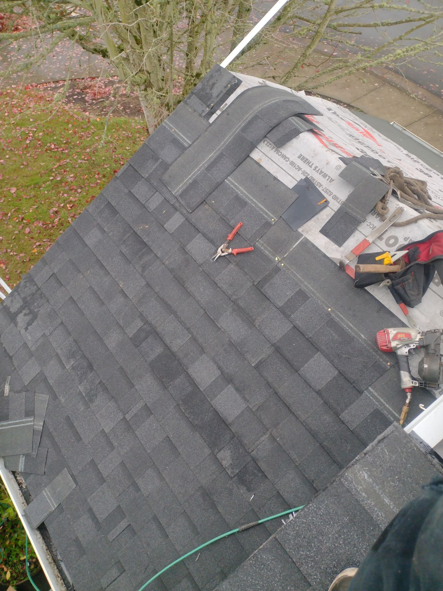 Residential Roofing Installation using IKO Dynasty (Color: Granite Black) by Orezona Building & Roofing Company, Inc.