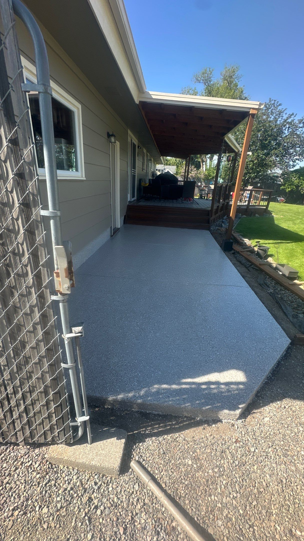 Claystone Hybrid Patio and Walkway Concrete Coating in Spokane Valley by Croc Coatings, LLC