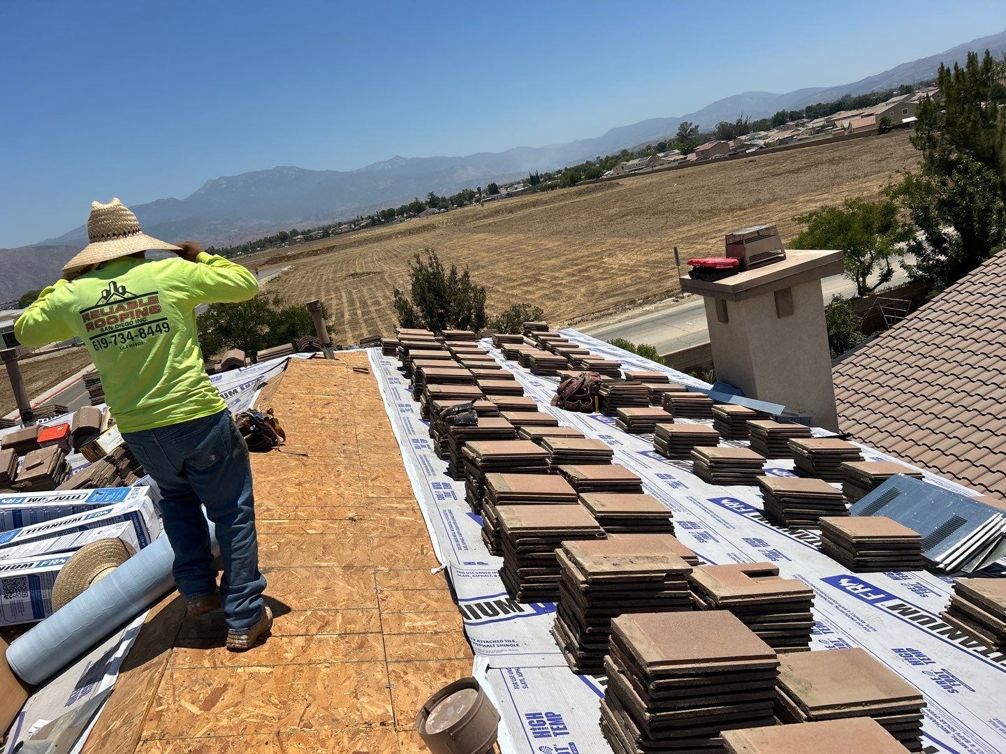 Complete Concrete Tile Roof Replacement and Solar Integration in San Jacinto by Reliable Roofing San Diego Inc.