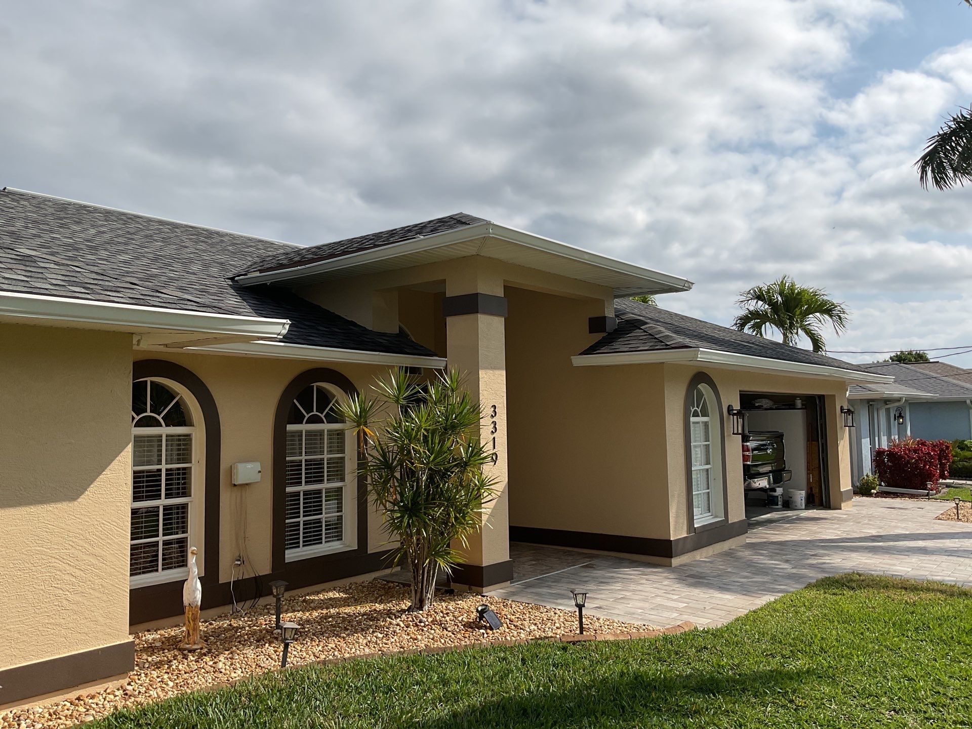 Musket Brown Gutter Installation and Soffit Fascia in Cape Coral FL by Gutter Professors