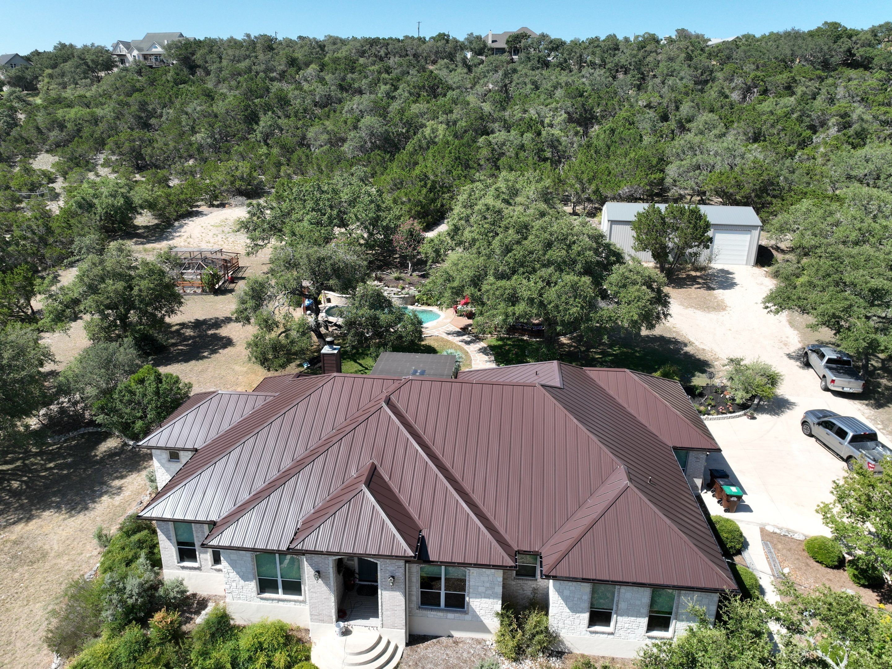 Residential Metal Roof Installation using McElroy Metal by Premier Roofing and Contracting
