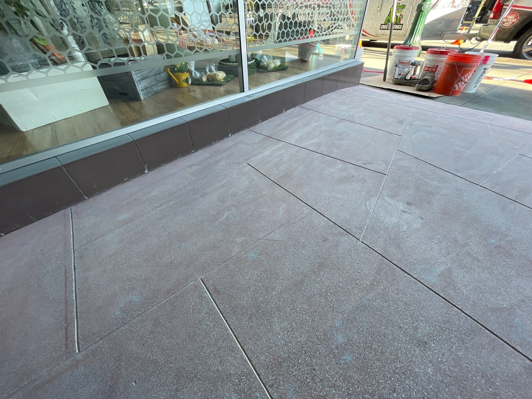 Commercial Floor Transformation using Slate Stone by Croc Coatings, LLC