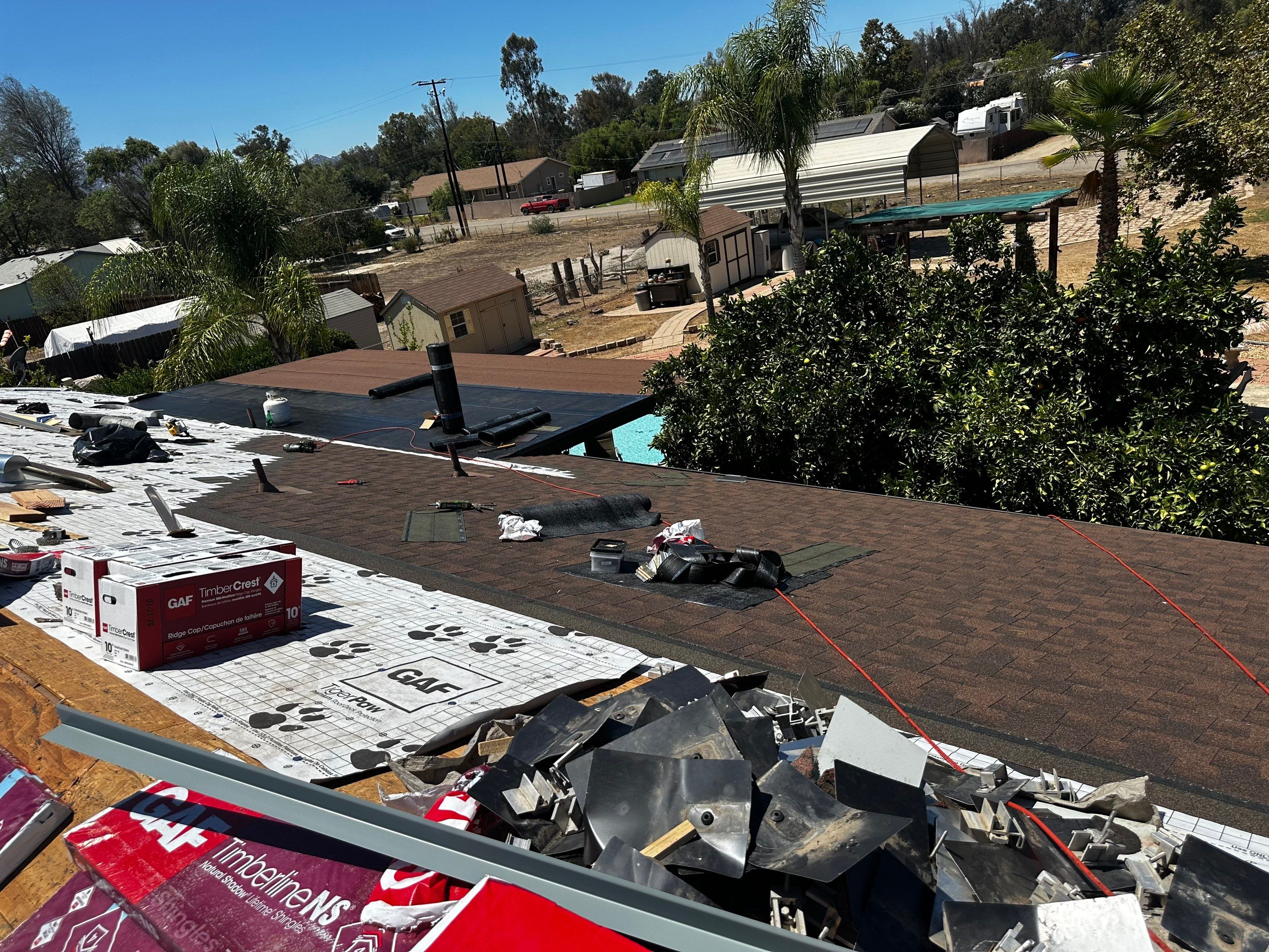 GAF Timberline Asphalt Shingle Roof Replacement in Ramona by Reliable Roofing San Diego Inc.